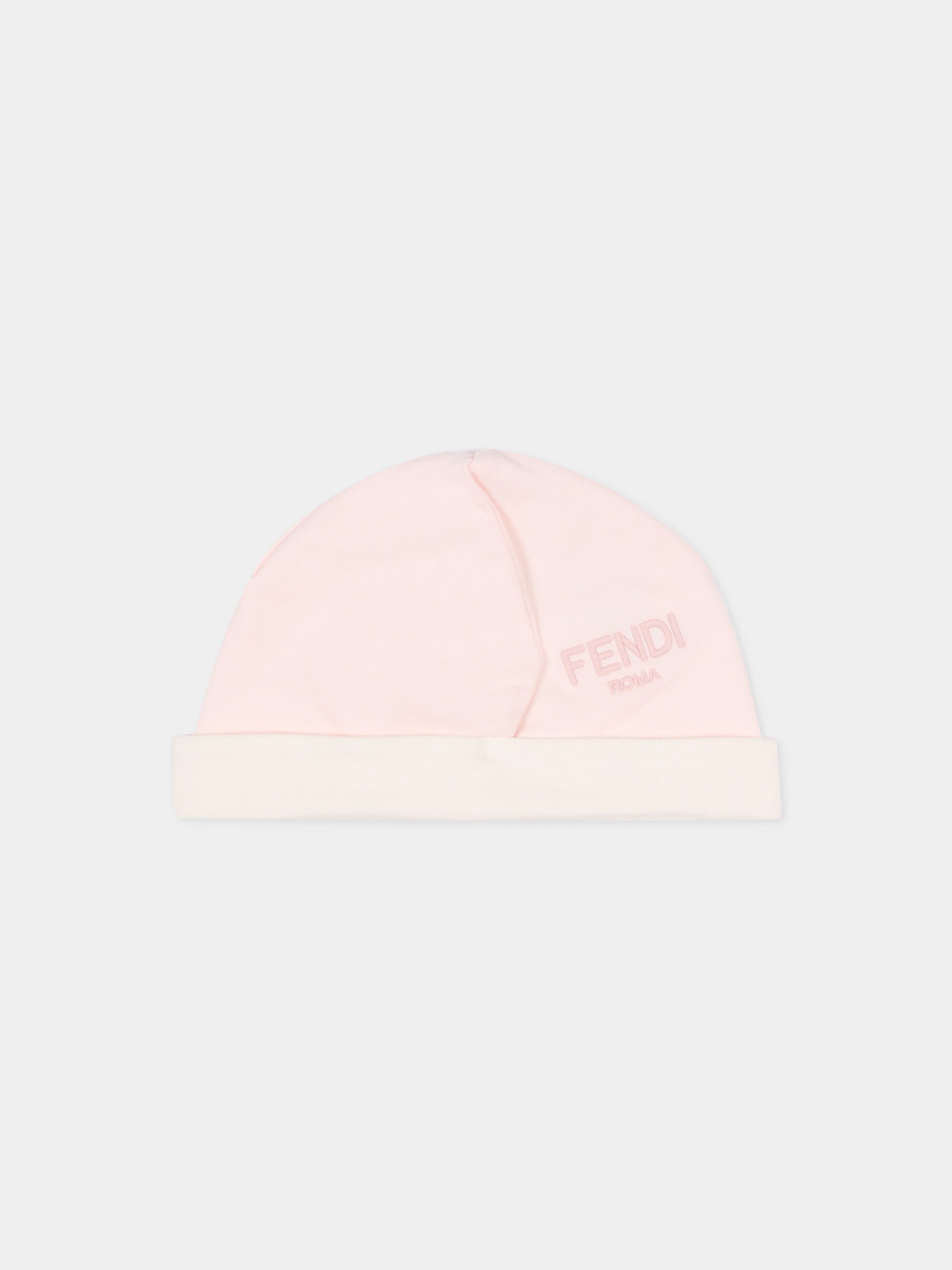 Set tutina rosa per neonata con logo ricamato,Fendi Kids,BUK154 ST8 F0C11