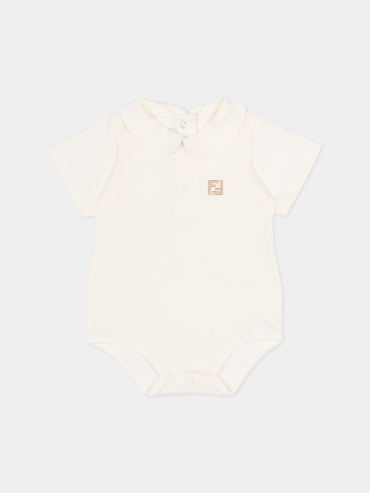 Set body avorio per neonati con FF,Fendi Kids,BUG210 AYMY F1PCP