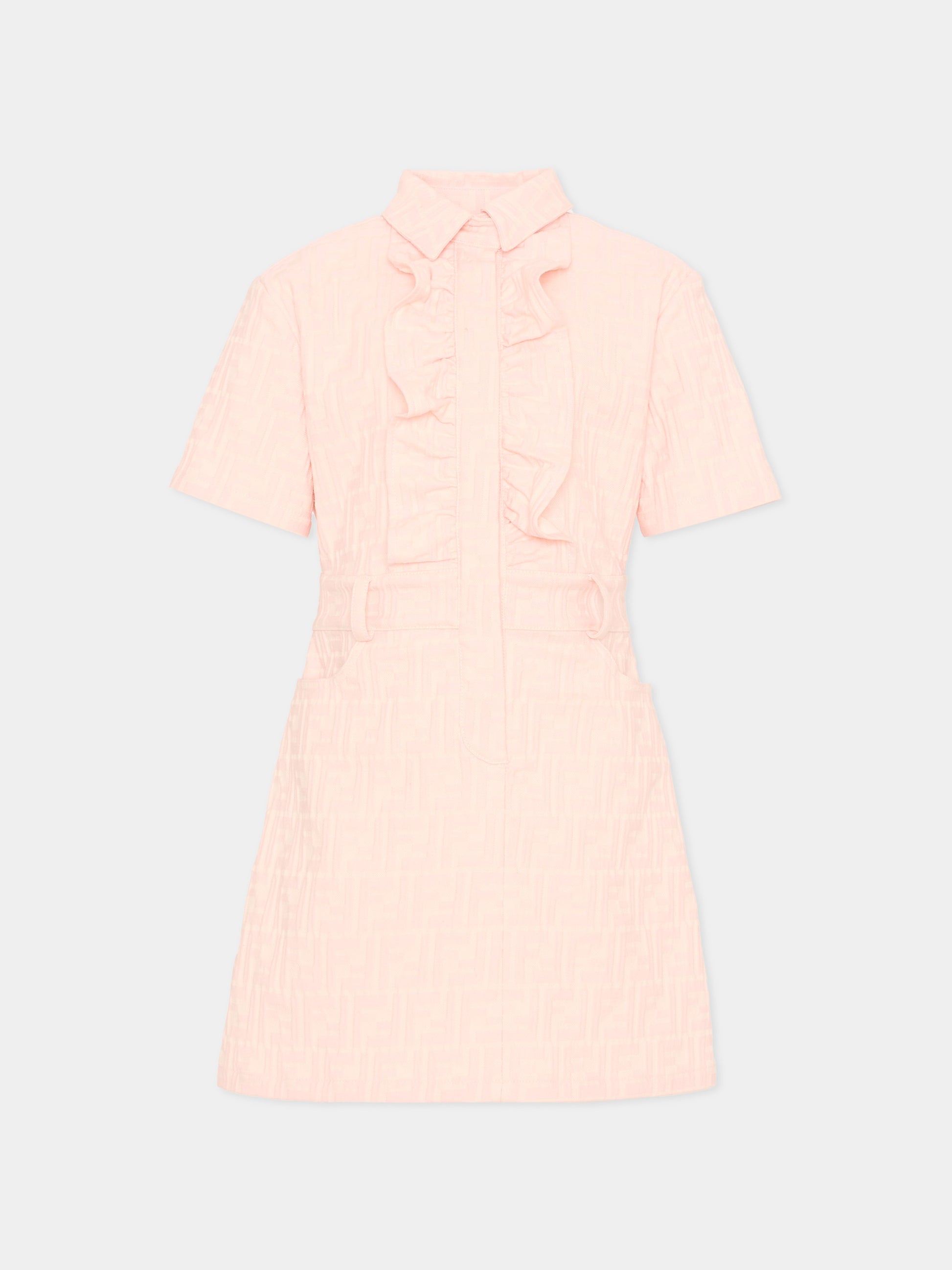 Abito rosa per bambina con monogram FF,Fendi Kids,JFB846 AVW1 F1UL9