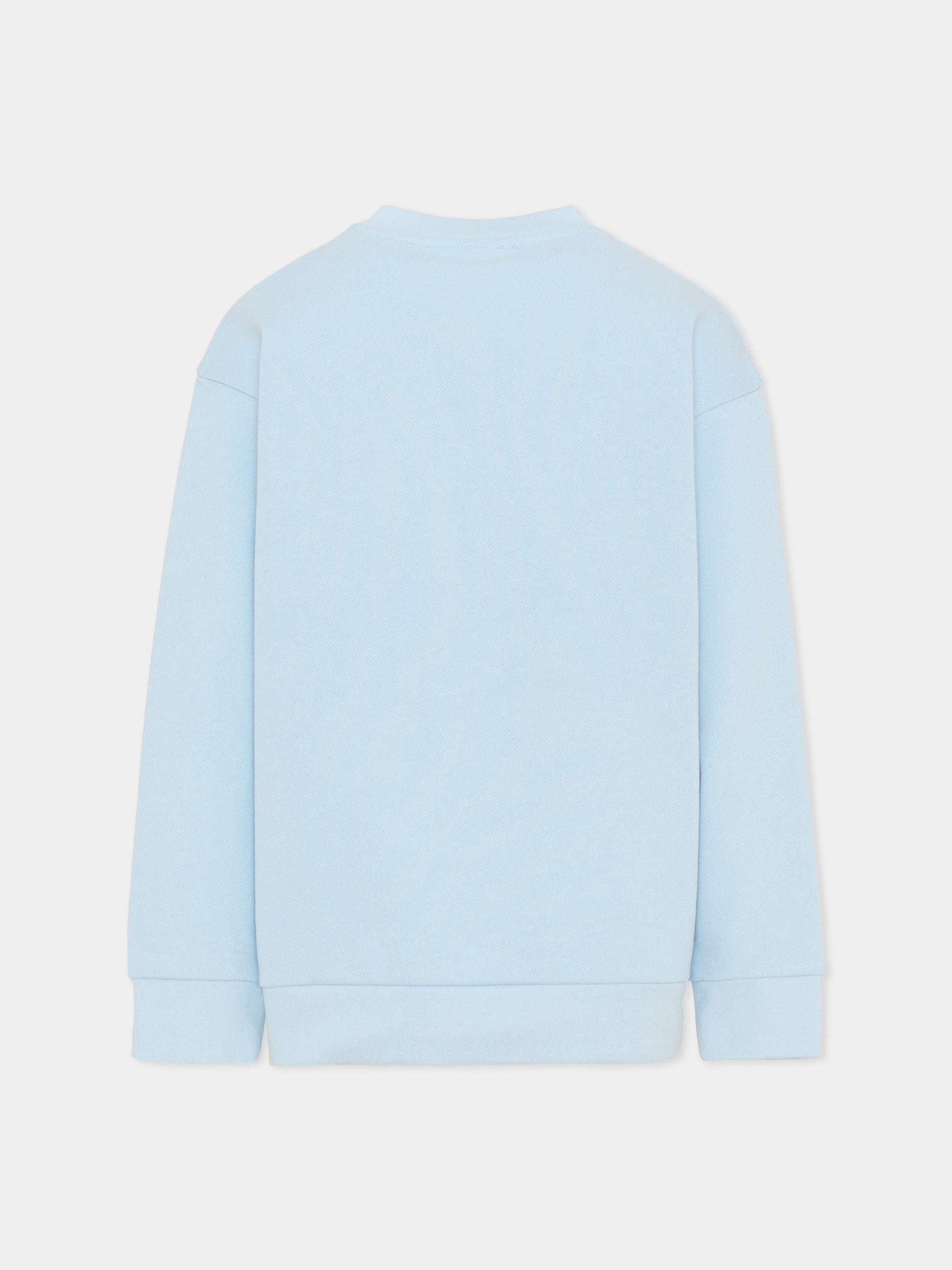 Felpa celeste per bambino con logo,Fendi Kids,JUH108 5V0 F0EX7