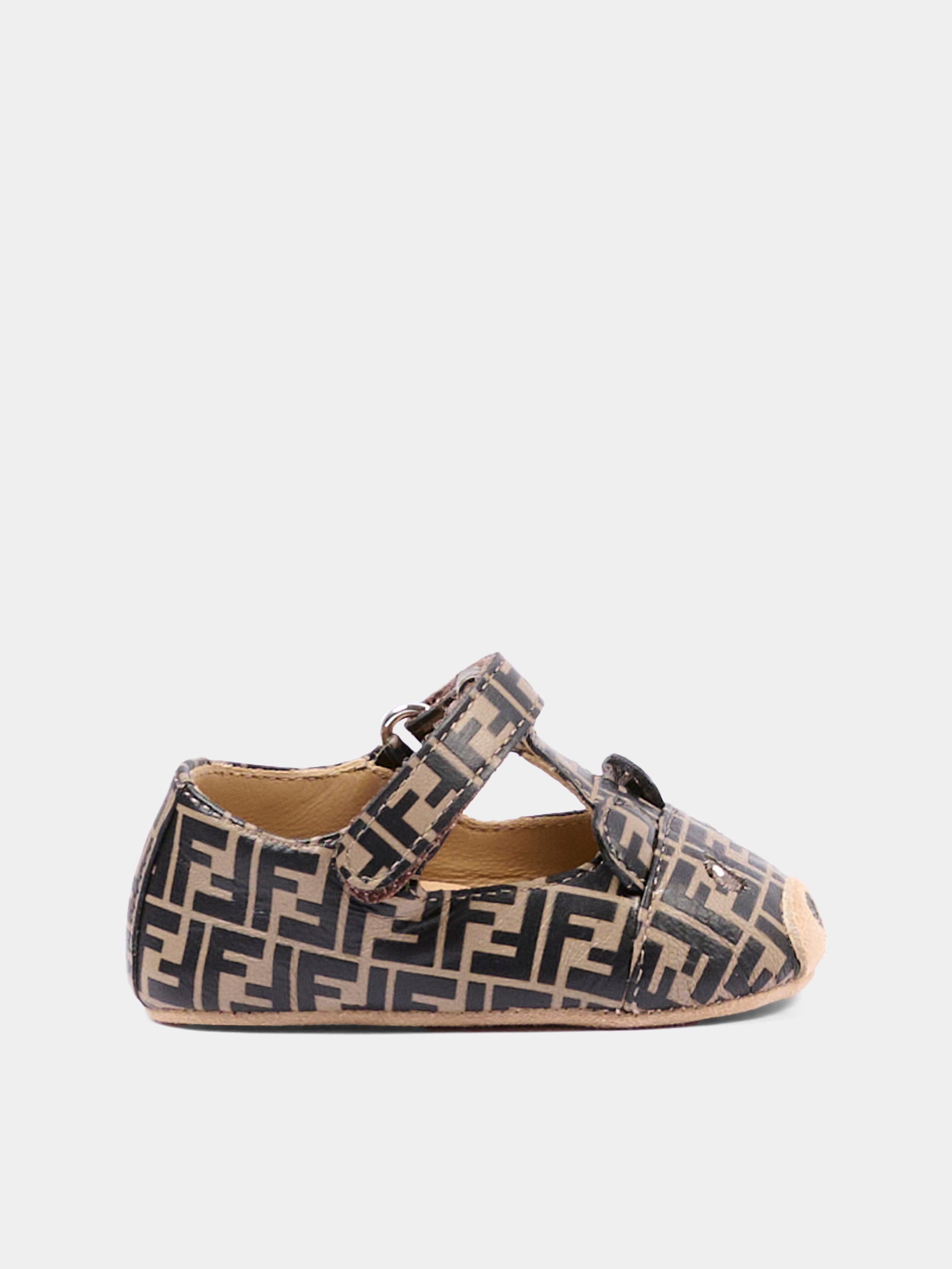 Occhi di bue marrone per neonati con logo,Fendi Kids,BUR574 AWKB F0HDP