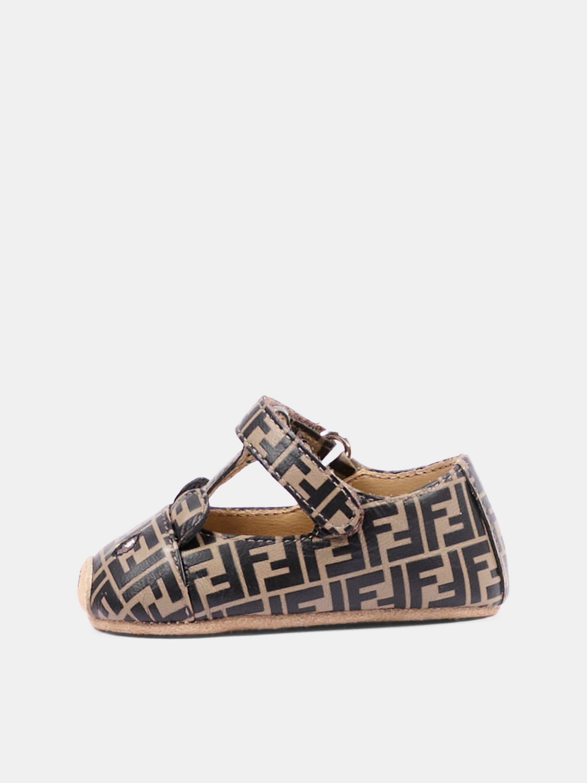 Occhi di bue marrone per neonati con logo,Fendi Kids,BUR574 AWKB F0HDP