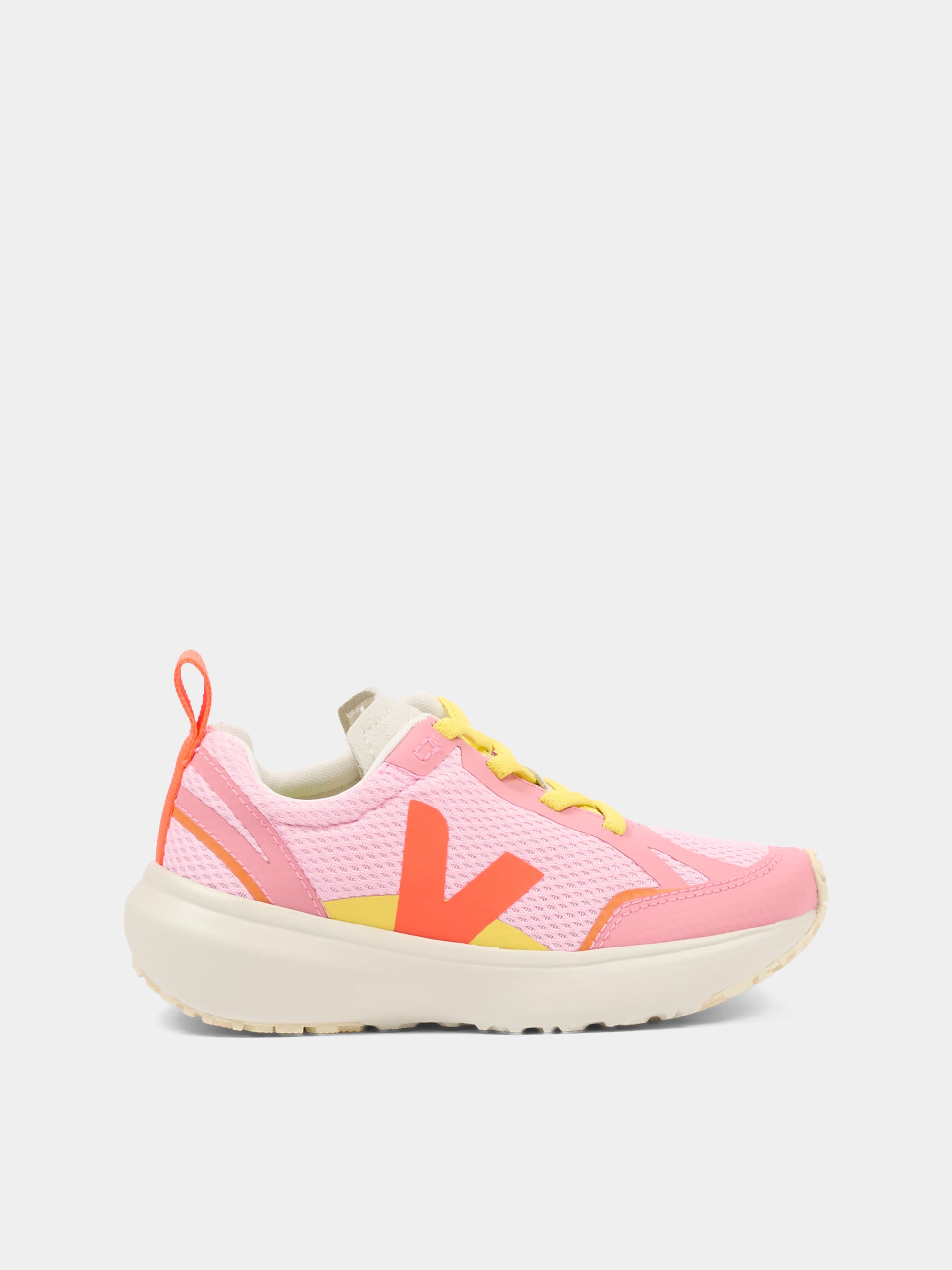 Sneakers rosa per bambina con logo,Veja,YL1821526C