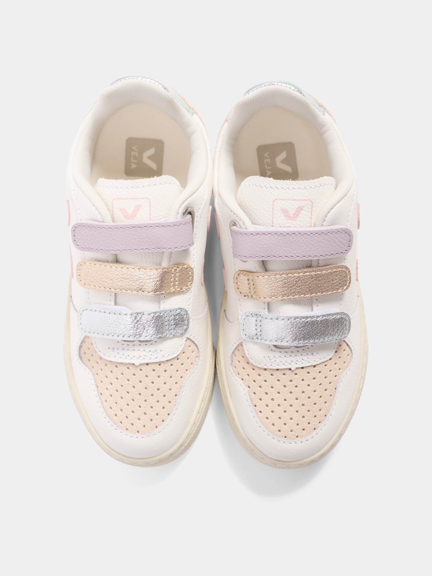 Sneakers bianca per bambina con logo,Veja,CV0521505C