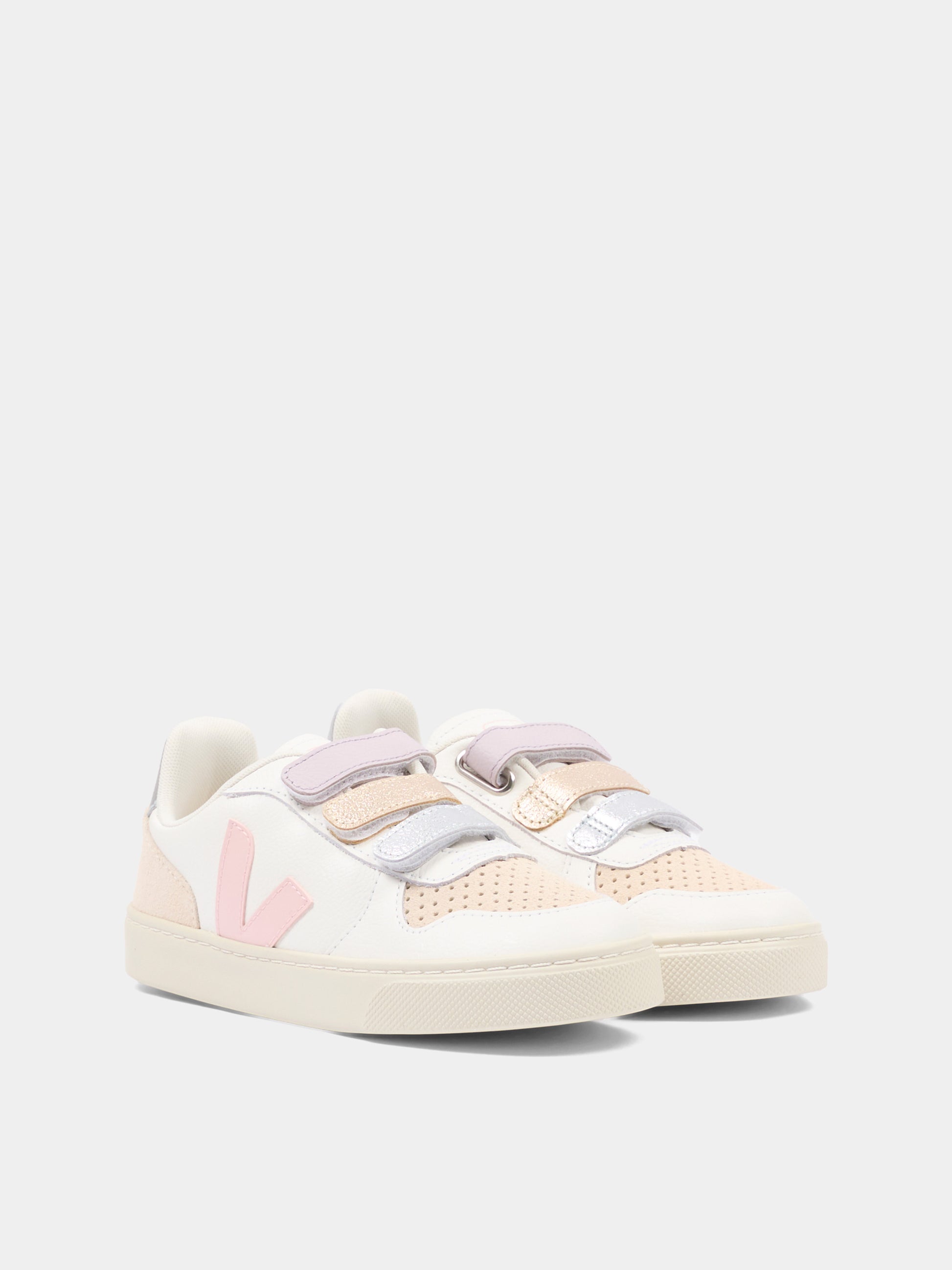 Sneakers bianca per bambina con logo,Veja,CV0521505C