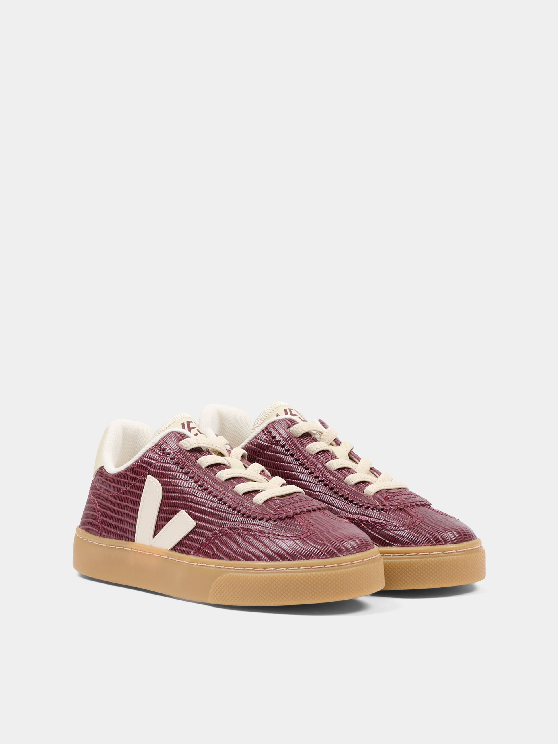 Sneakers basse bordeaux per bambini con logo,Veja,SY0221520C