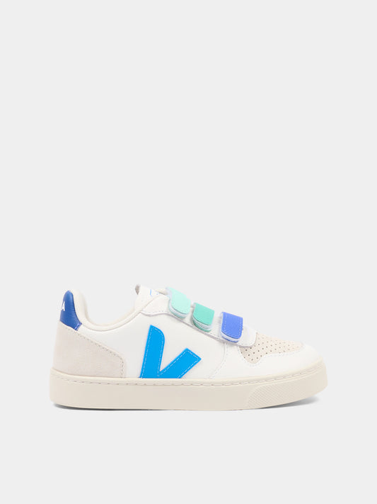 Sneakers V-10 bianche per bambino con logo,Veja,CV0521503C