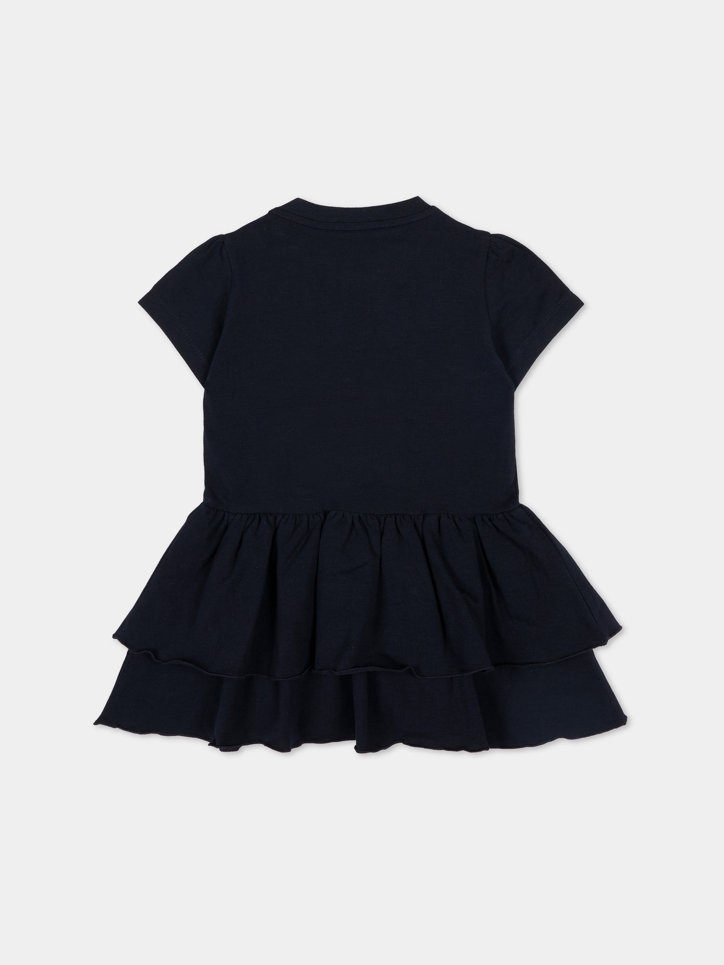 Vestito blu per neonata con logo,Moncler Kids,L1951 8I00004 89AUM 778