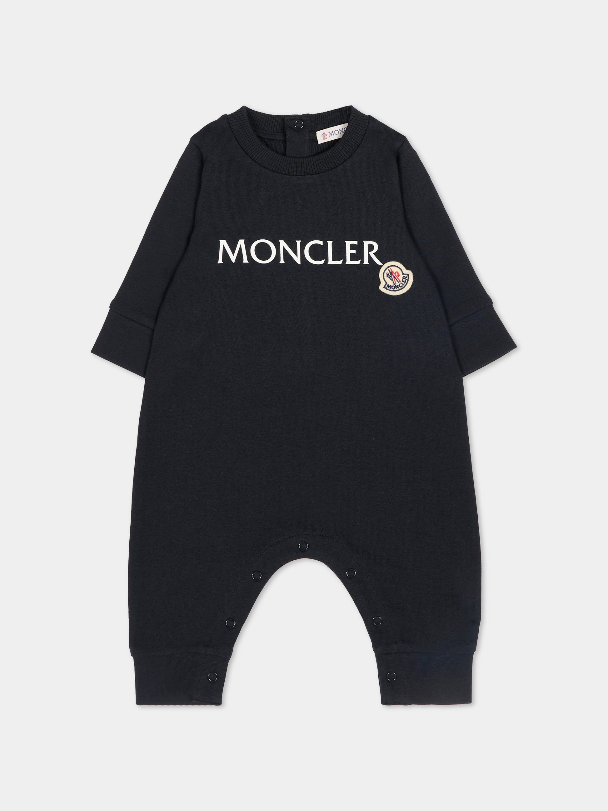 Tutina blu per neonati con logo,Moncler Kids,L1951 8L00004 89B9Y 778