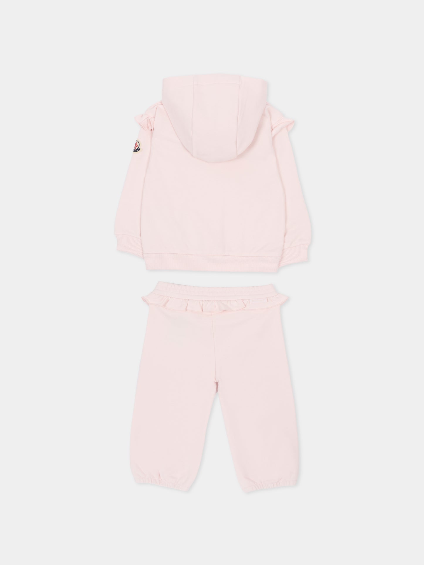Completo rosa per neonata con logo,Moncler Kids,L1951 8M00006 89B9Y 503