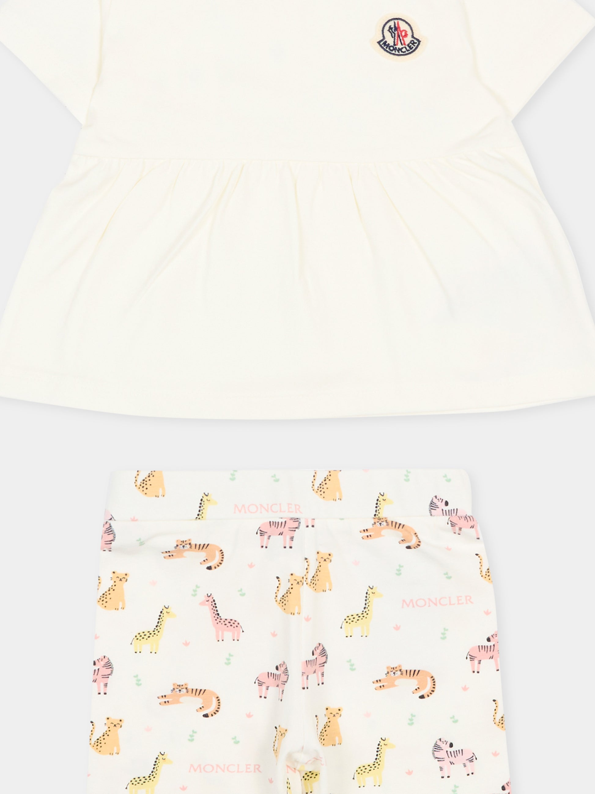 Completo multicolor per neonata con animali,Moncler Kids,L1951 8M00007 89BB5 F00