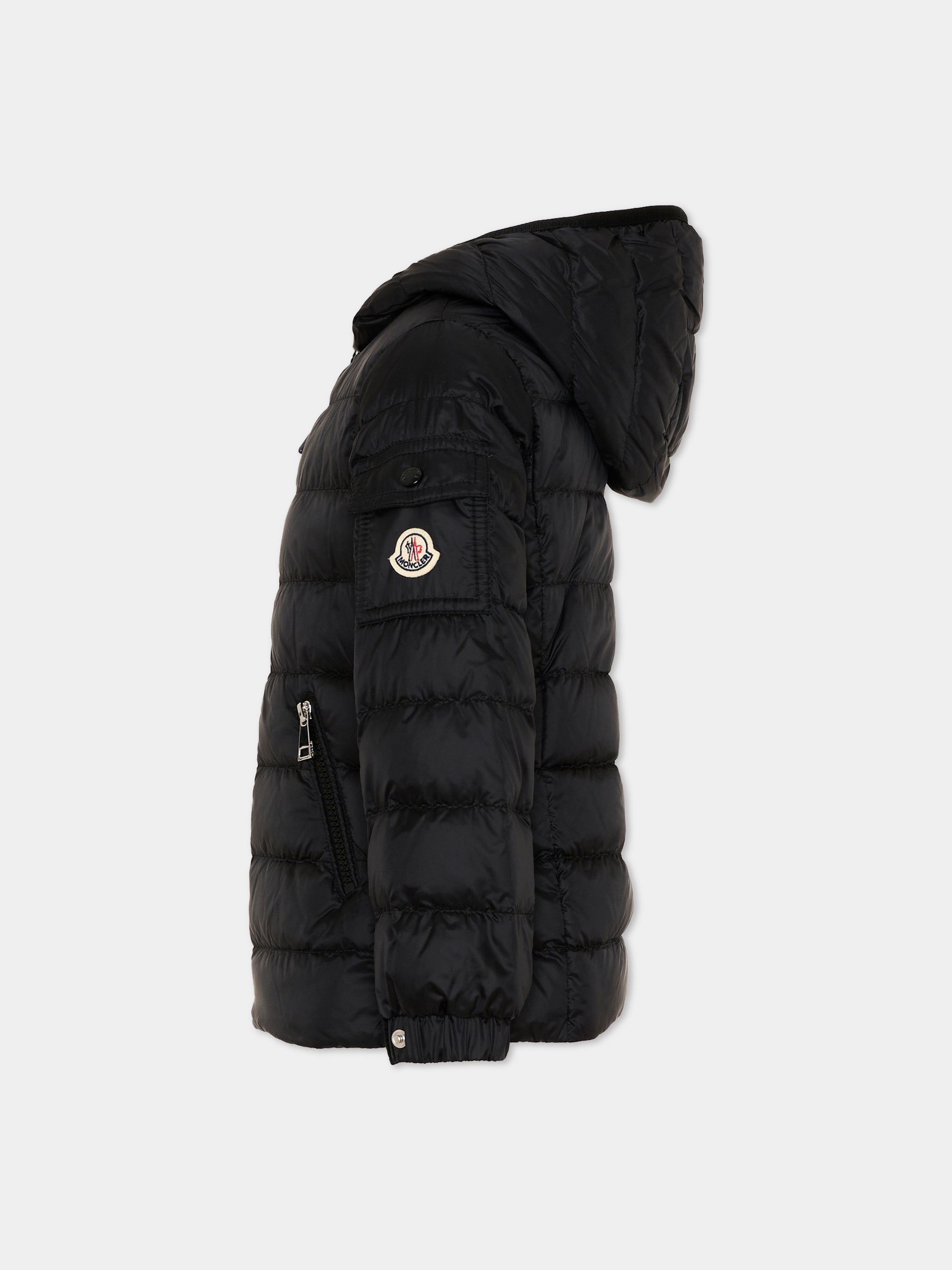Piumino Gles nero per bambina con logo,Moncler Kids,L1954 1A00031 597YF 999