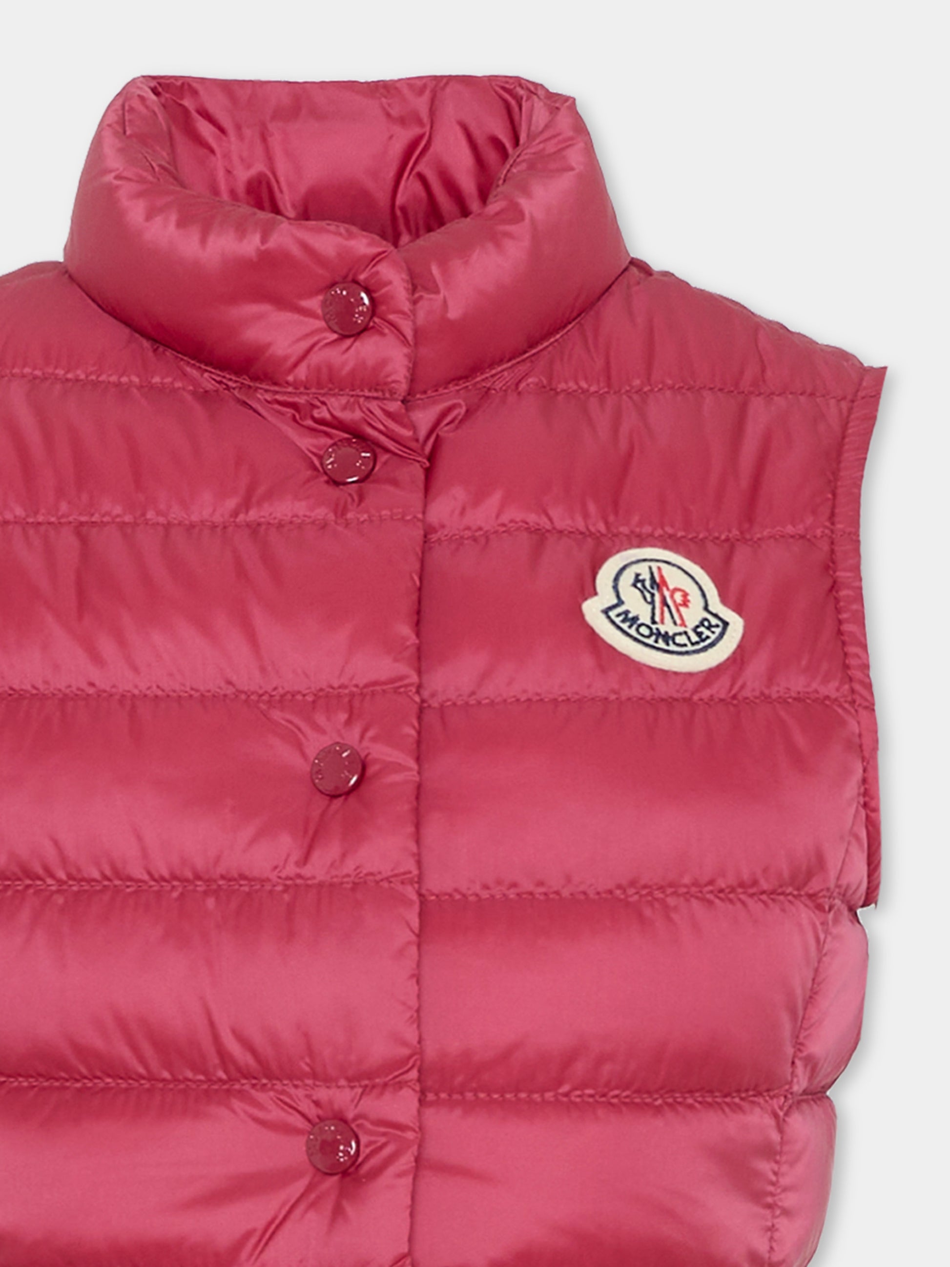 Gilet Liane bordeaux per bambina con logo,Moncler Kids,L1954 1A00033 597YF 566