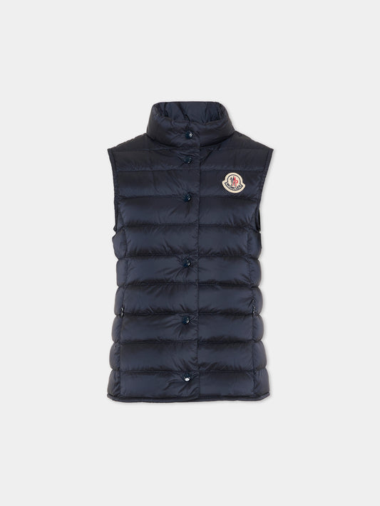 Gilet Liane blu per bambina con logo,Moncler Kids,L1954 1A00033 597YF 778
