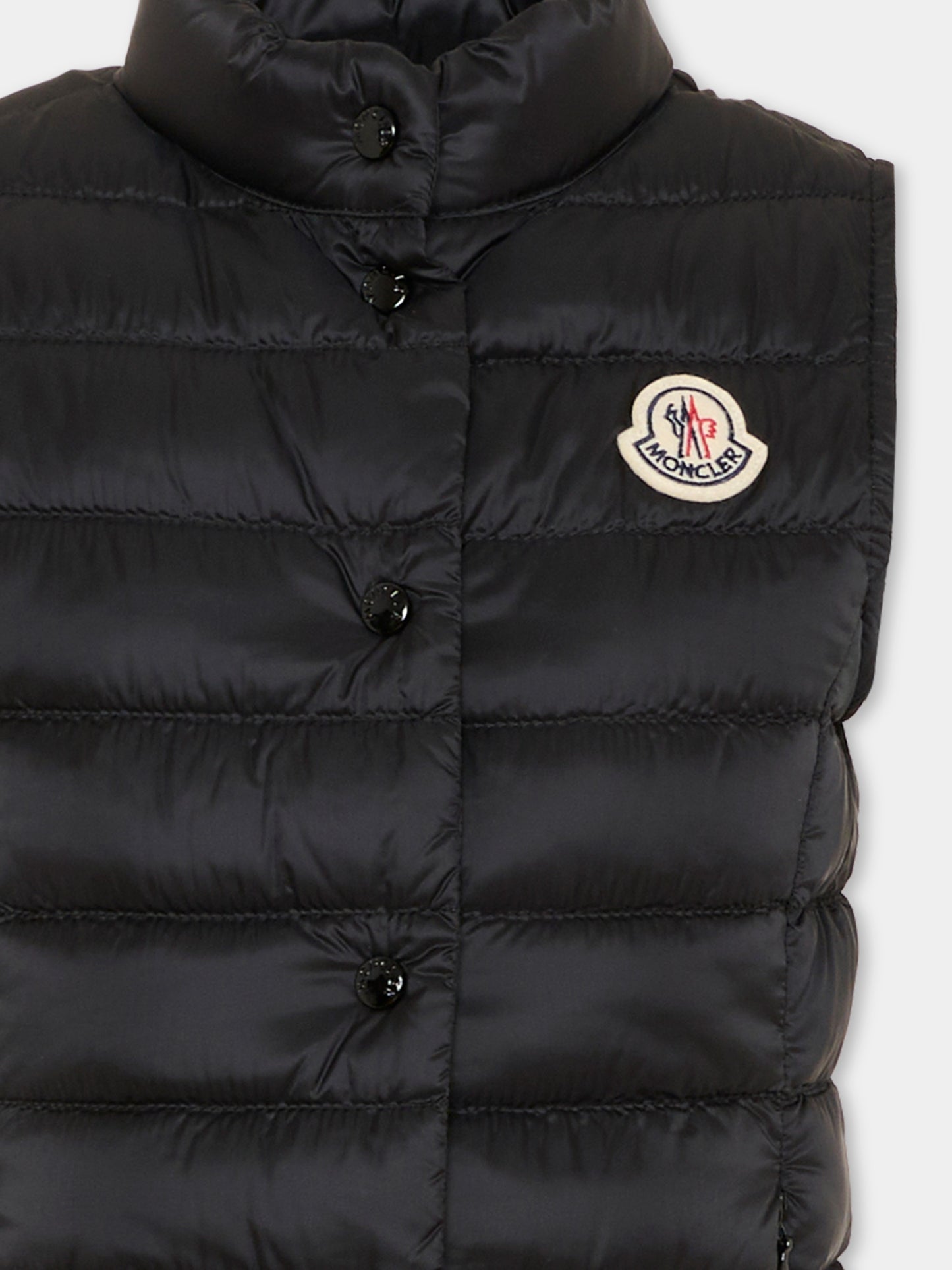 Gilet Liane nero per bambina con logo,Moncler Kids,L1954 1A00033 597YF 999