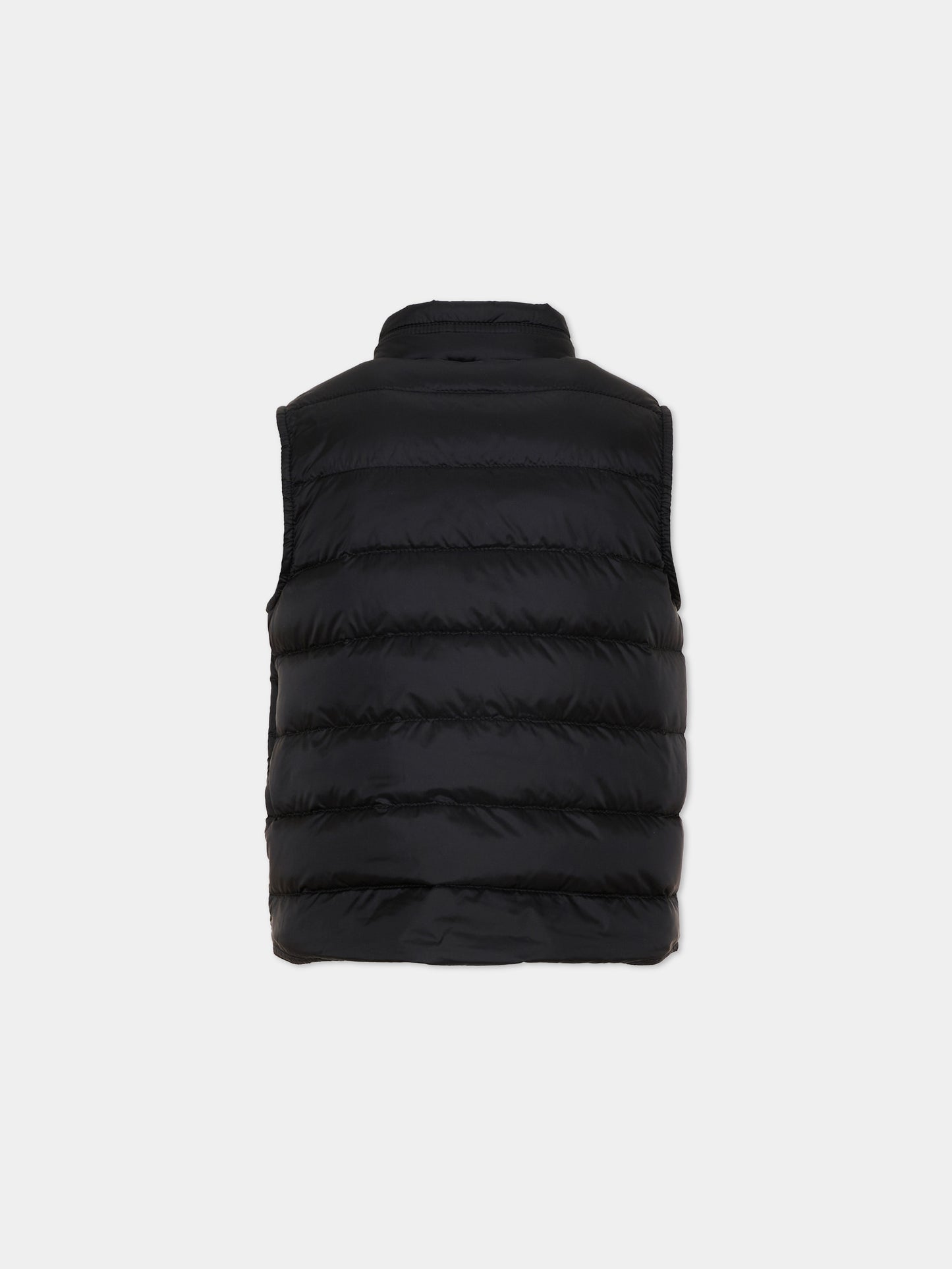 Gilet noir Gui pour garçon avec logo,Moncler Kids,L1954 1A00034 597YF 999