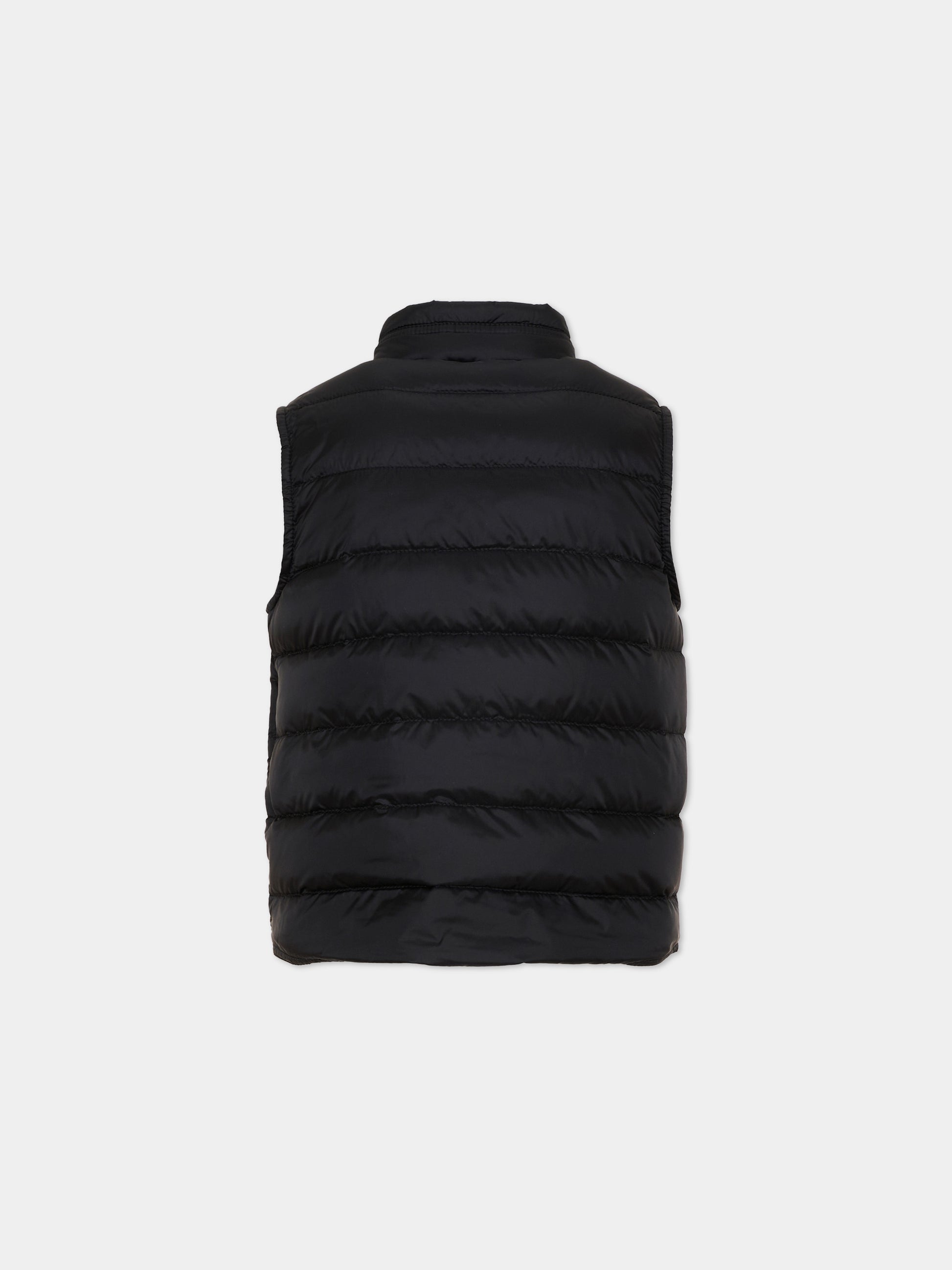 Gilet noir Gui pour garçon avec logo,Moncler Kids,L1954 1A00034 597YF 999