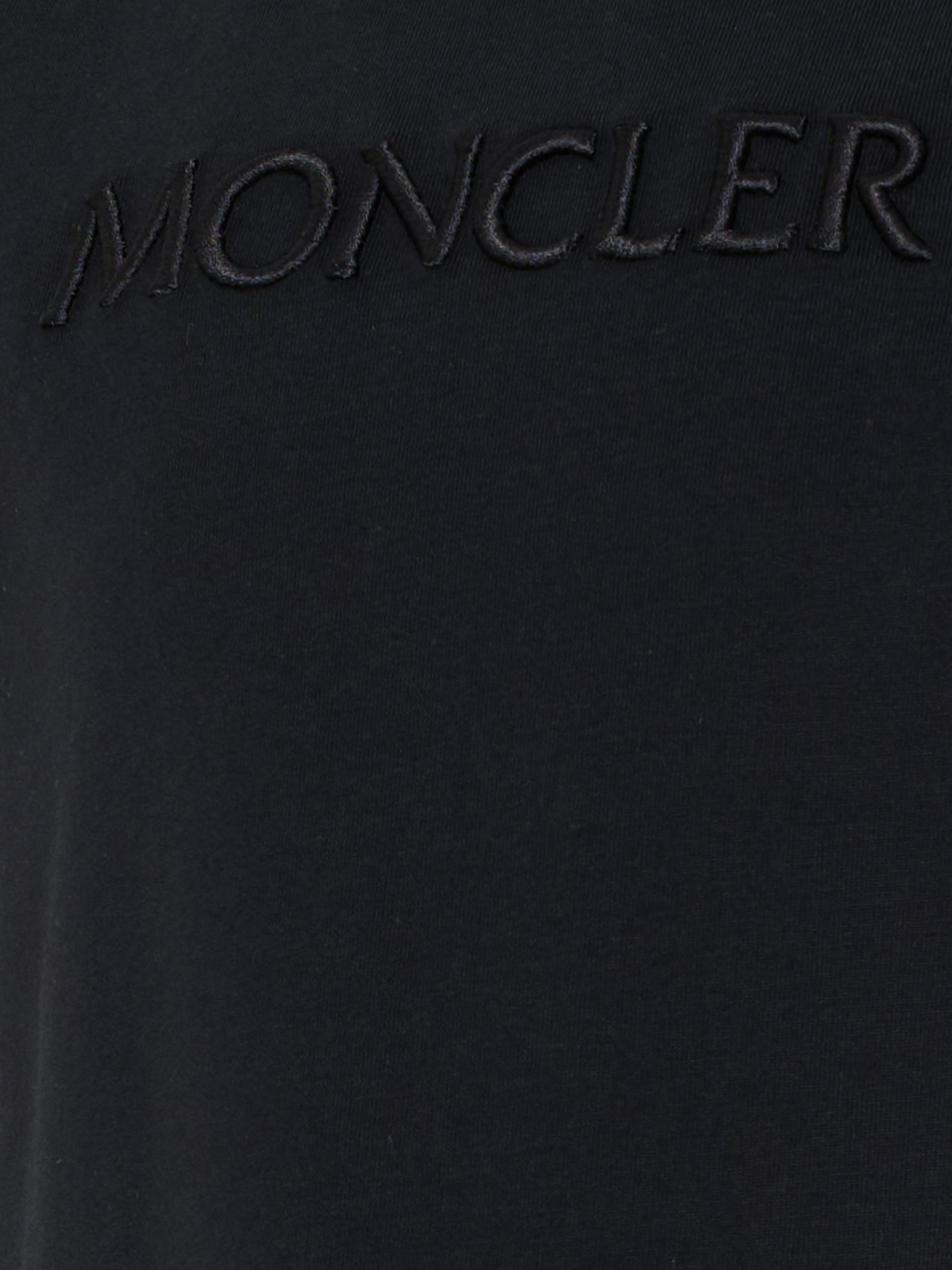 T-shirt nera per bambina con logo,Moncler Kids,L1954 8C00009 89AT9 999