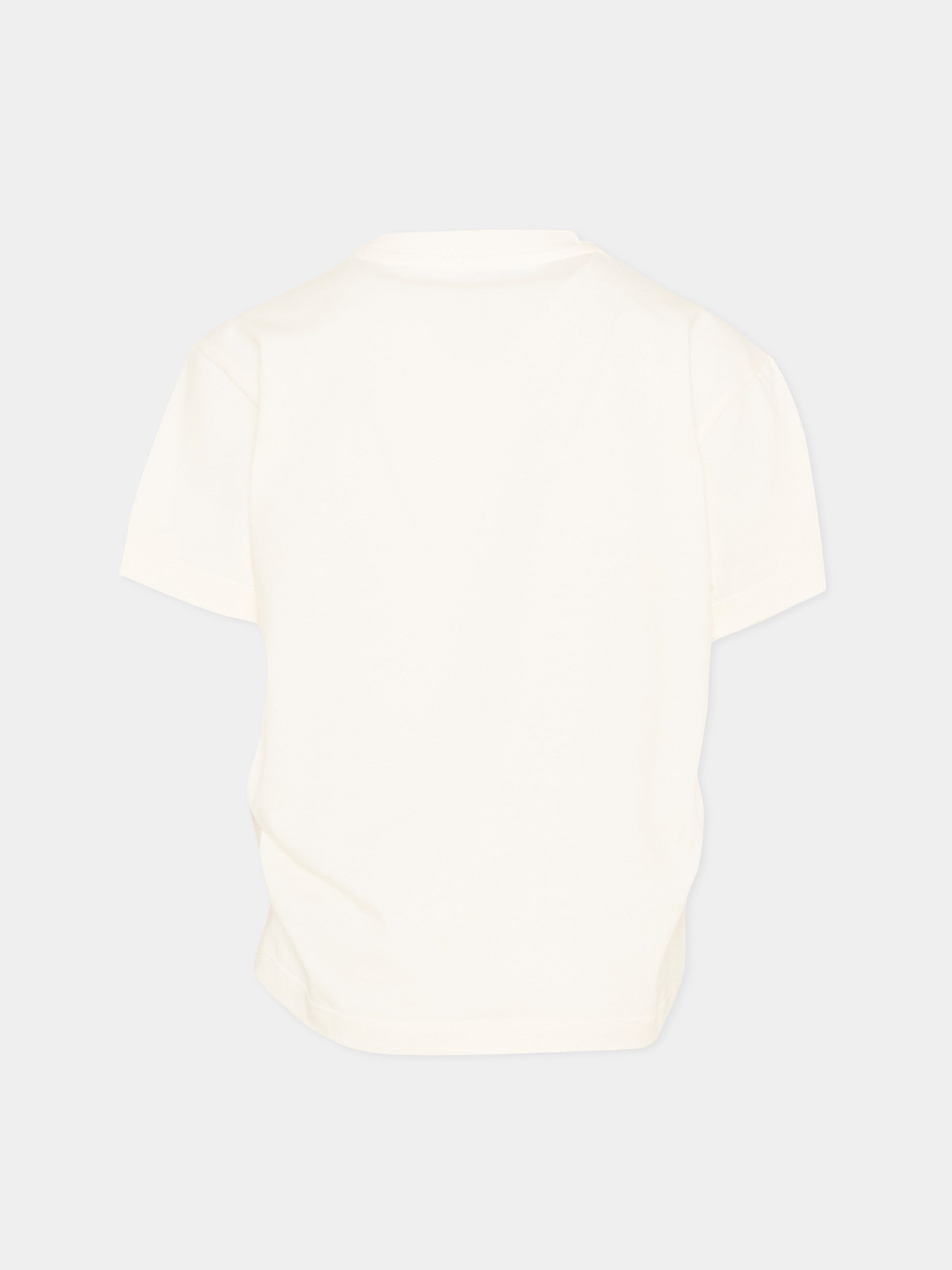 T-shirt avorio per bambina con logo,Pinko,KFTS041.C.JE017.D804