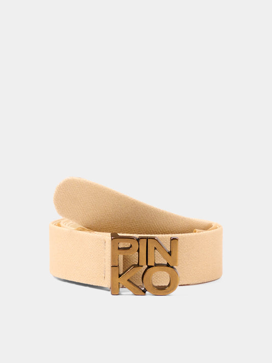 Cintura beige per bambina con logo,Pinko,KFAV012.C.TV135.6023