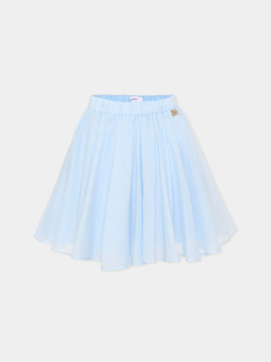 Gonna elegante celeste per bambina,Pinko,KFGO021.0.CA005.9028