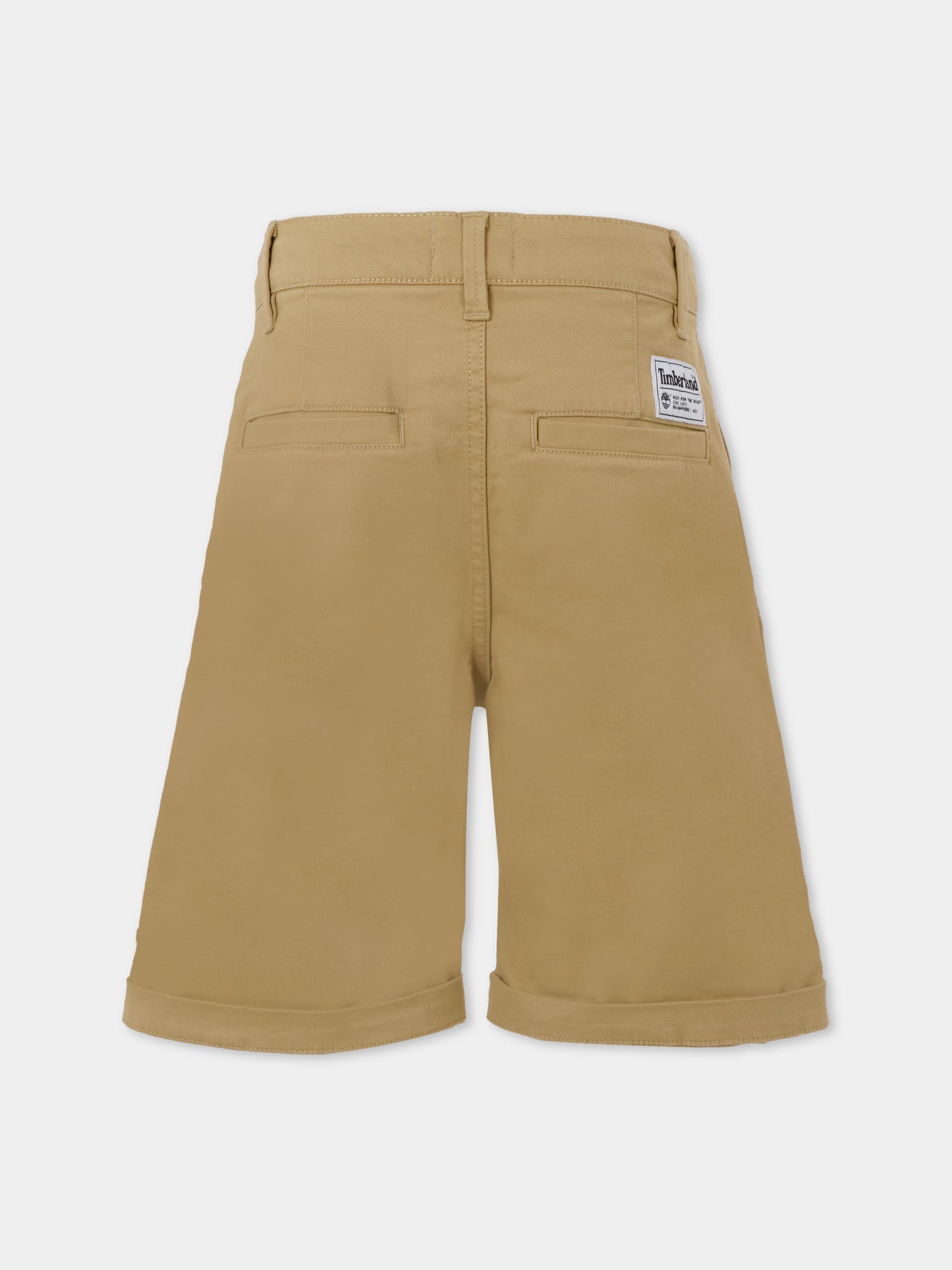 Shorts beige per bambino con logo,Timberland,T60453 276
