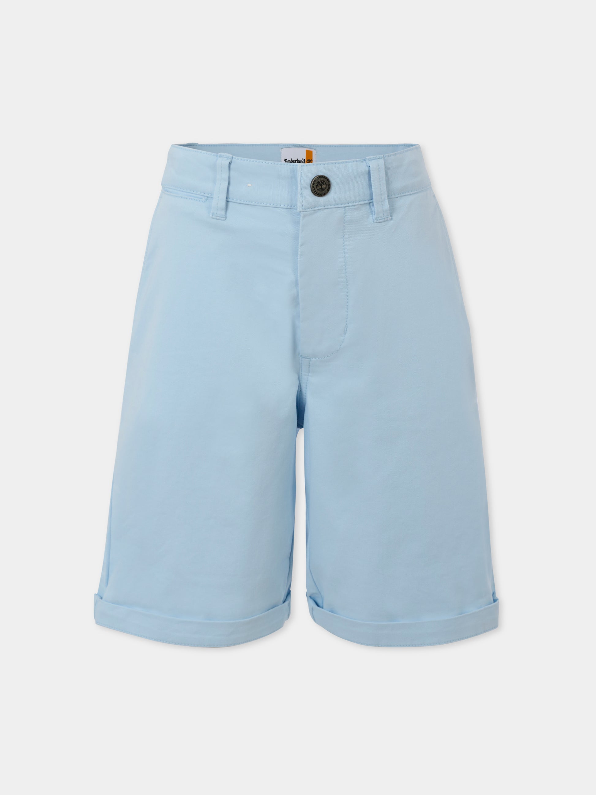 Shorts celesti per bambino con logo,Timberland,T60453 78B