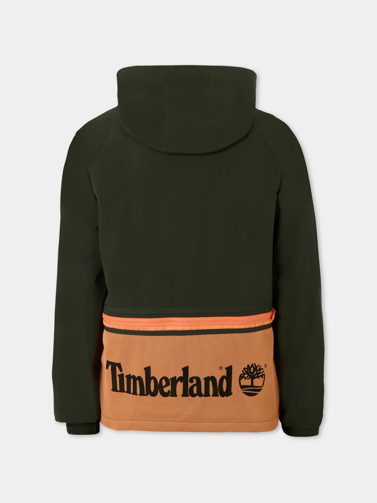 Giacca a vento verde per bambino con logo,Timberland,T60475 72A