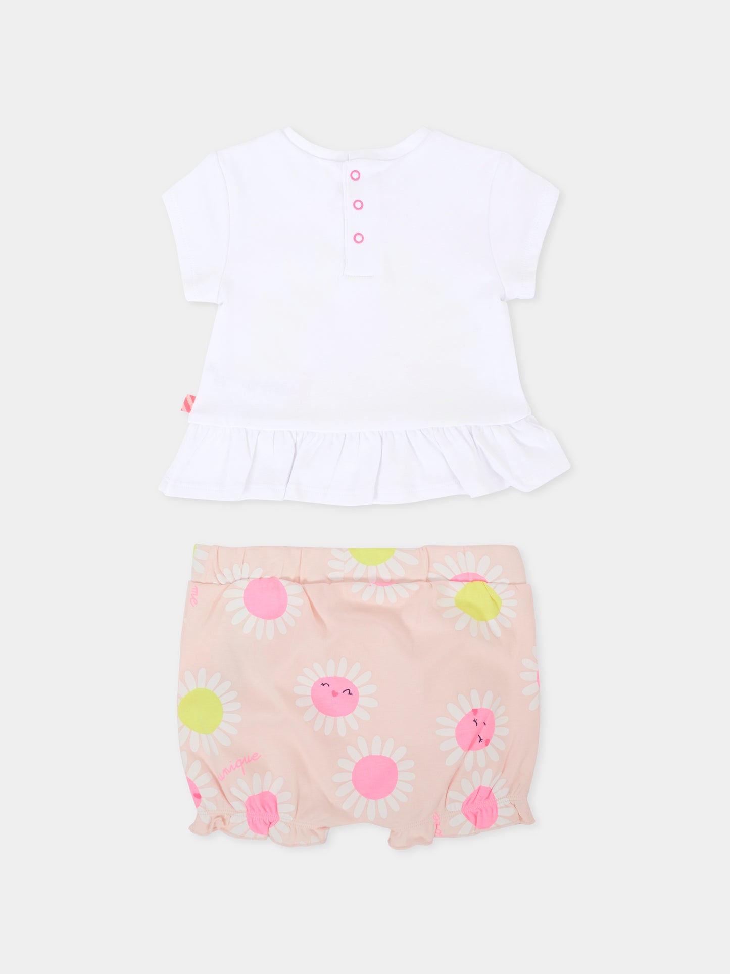 Completo bianco per neonata con margherita,Billieblush,U21081 N34