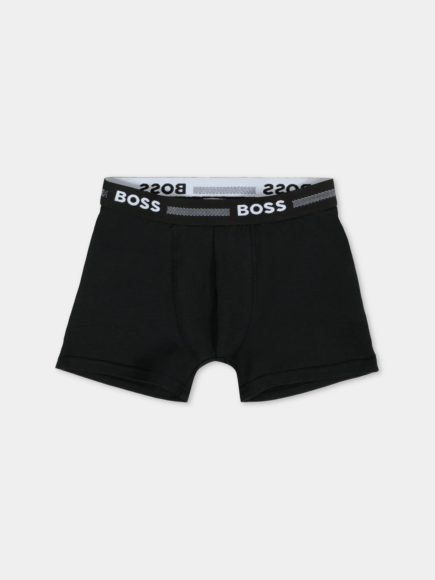 Set boxer nero per bambino con logo,Boss,J51747 09B