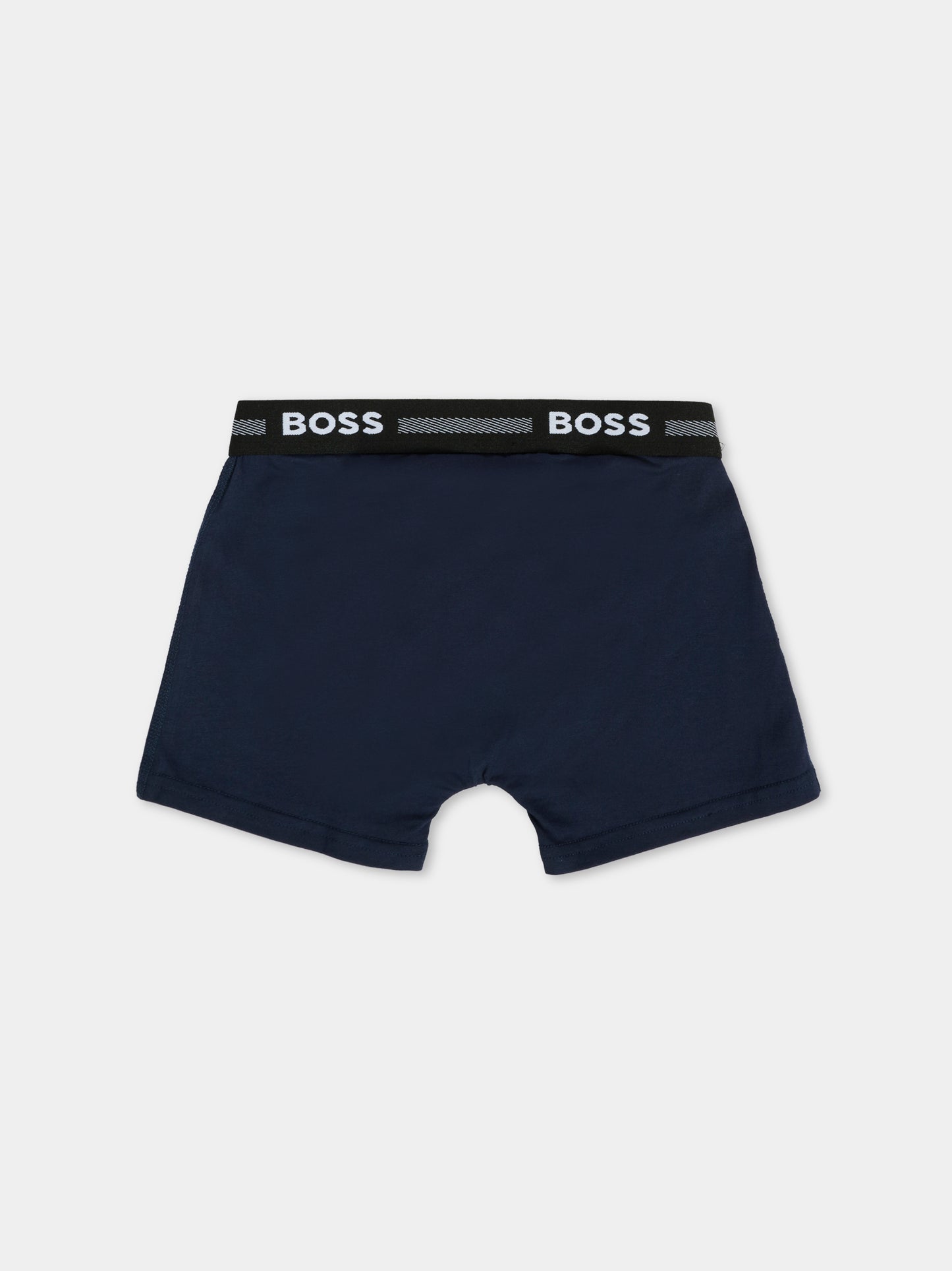 Set boxer blu per bambino con logo,Boss,J51747 849