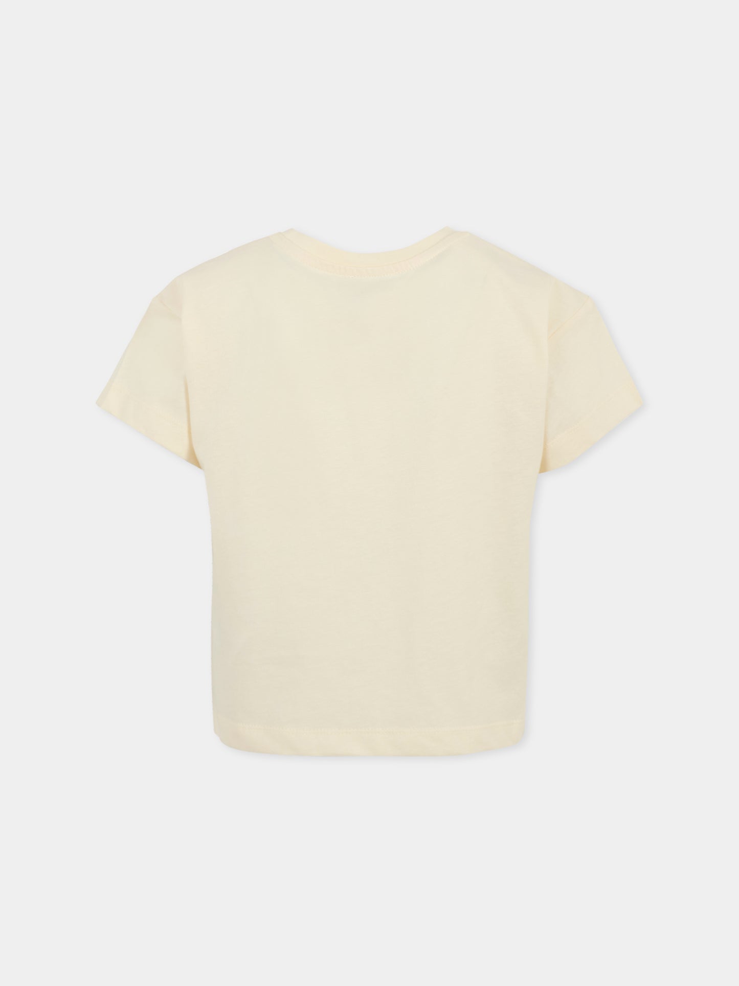 T-shirt beige per bambino con frutta,Kenzo Kids,K61068 21G