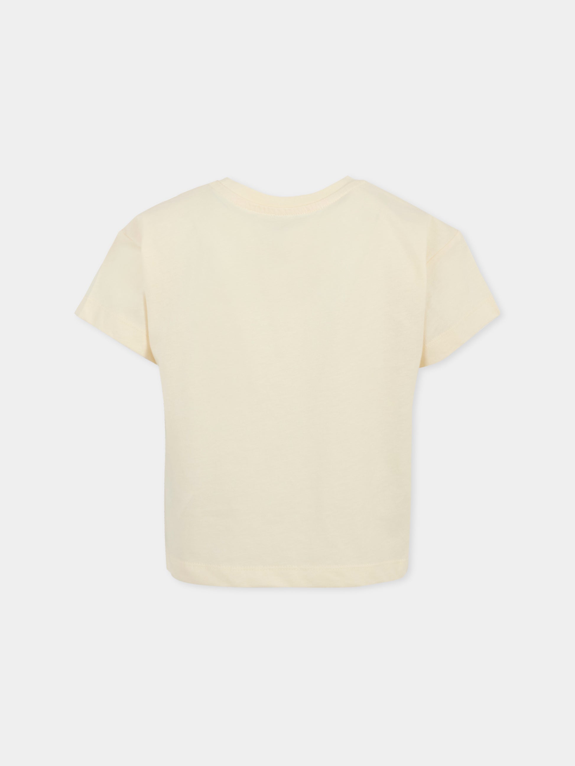 T-shirt beige per bambino con frutta,Kenzo Kids,K61068 21G