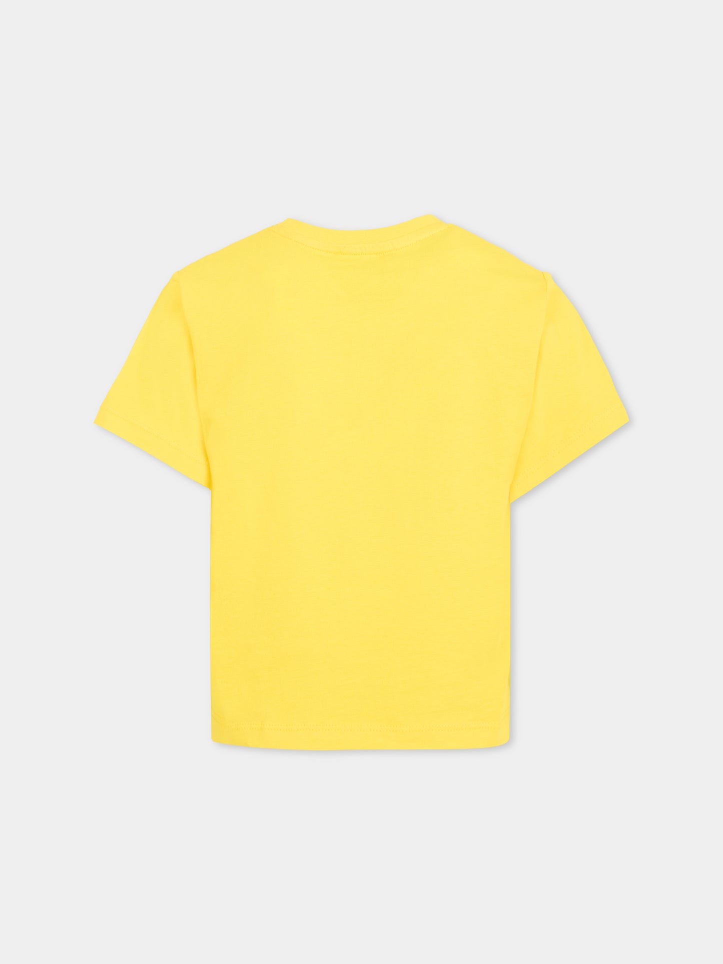 T-shirt gialla per bambina con girasole,Kenzo Kids,K61075 525