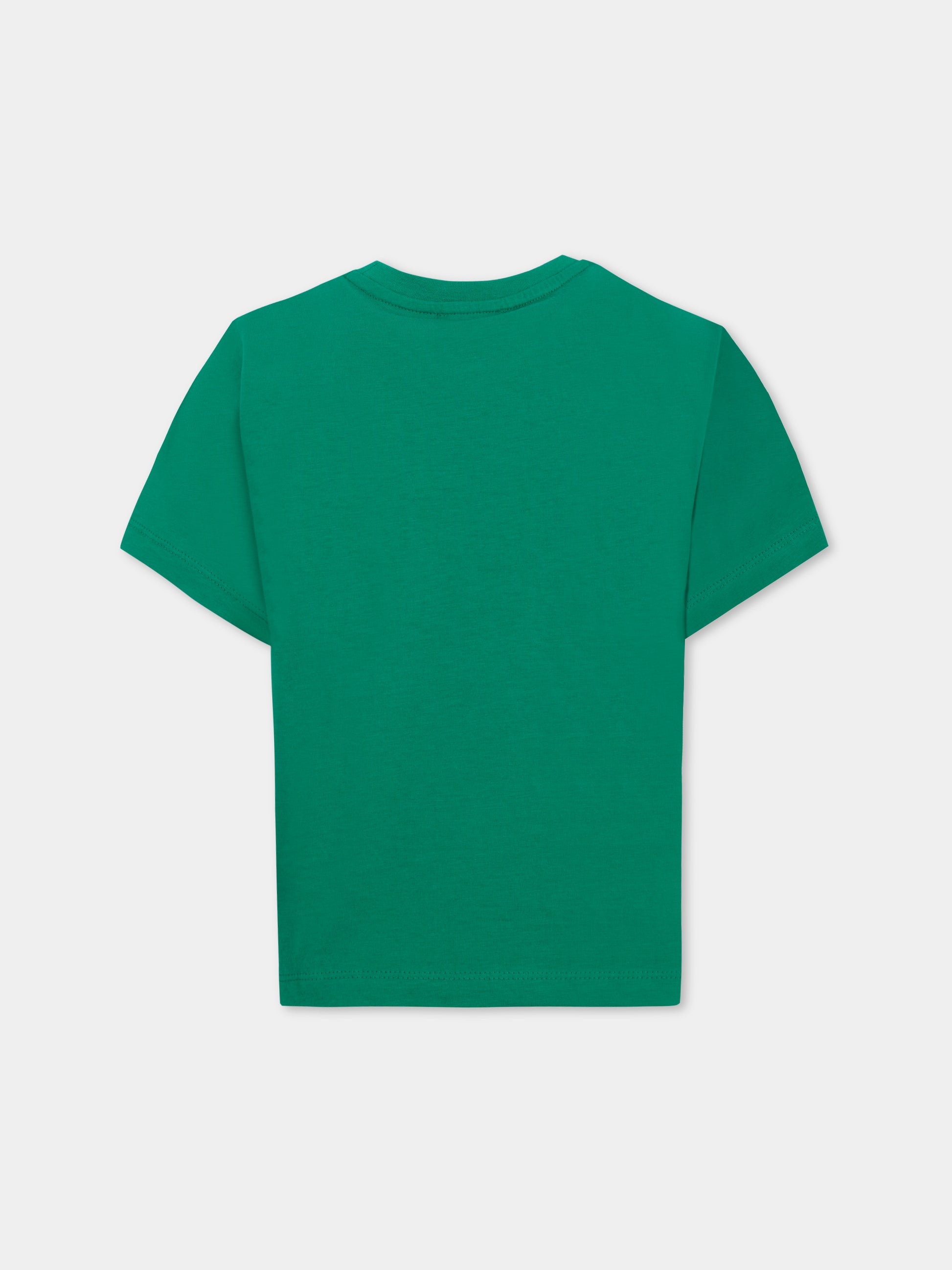T-shirt verde per bambina con girasole,Kenzo Kids,K61075 674
