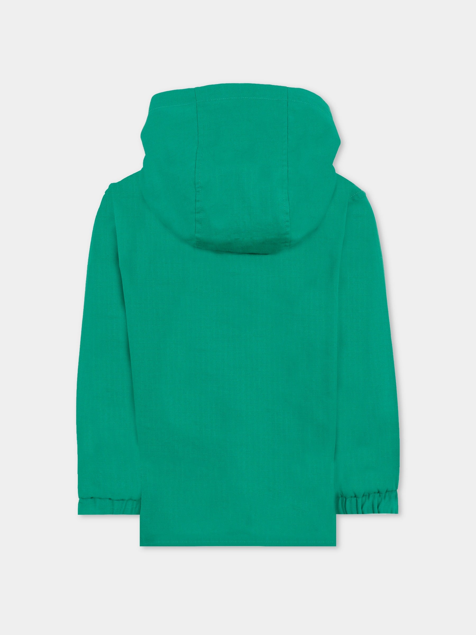 Giacca a vento verde per bambino con logo ricamato,Kenzo Kids,K61154 674