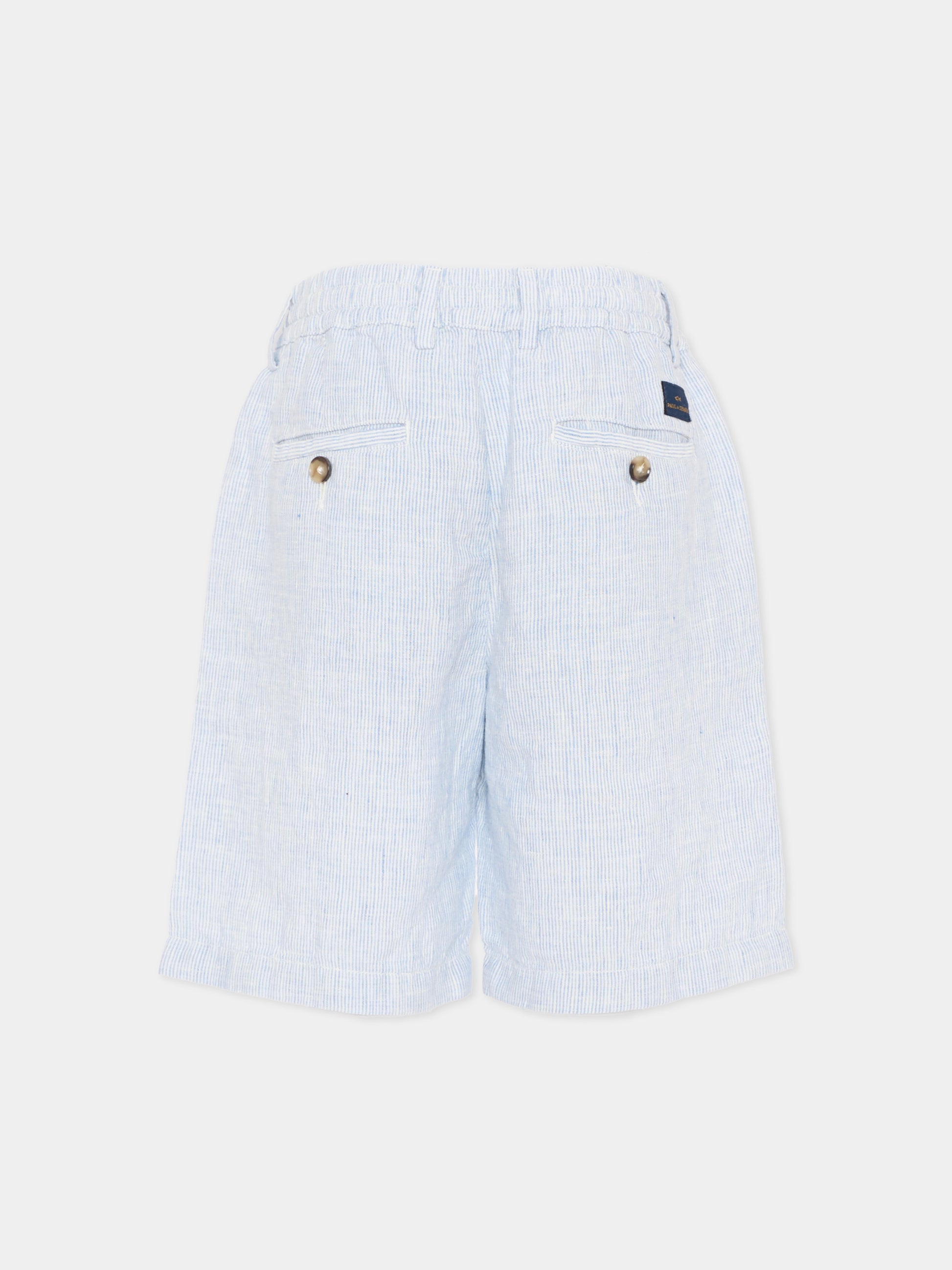 Shorts azzurri per bambino a righe,Paul & Shark Junior,WUQ000 LUE03 80213