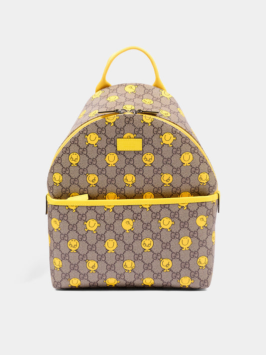 Zaino beige per bambini con Mr. Happy,Gucci Kids,782708 FAFN6 9850