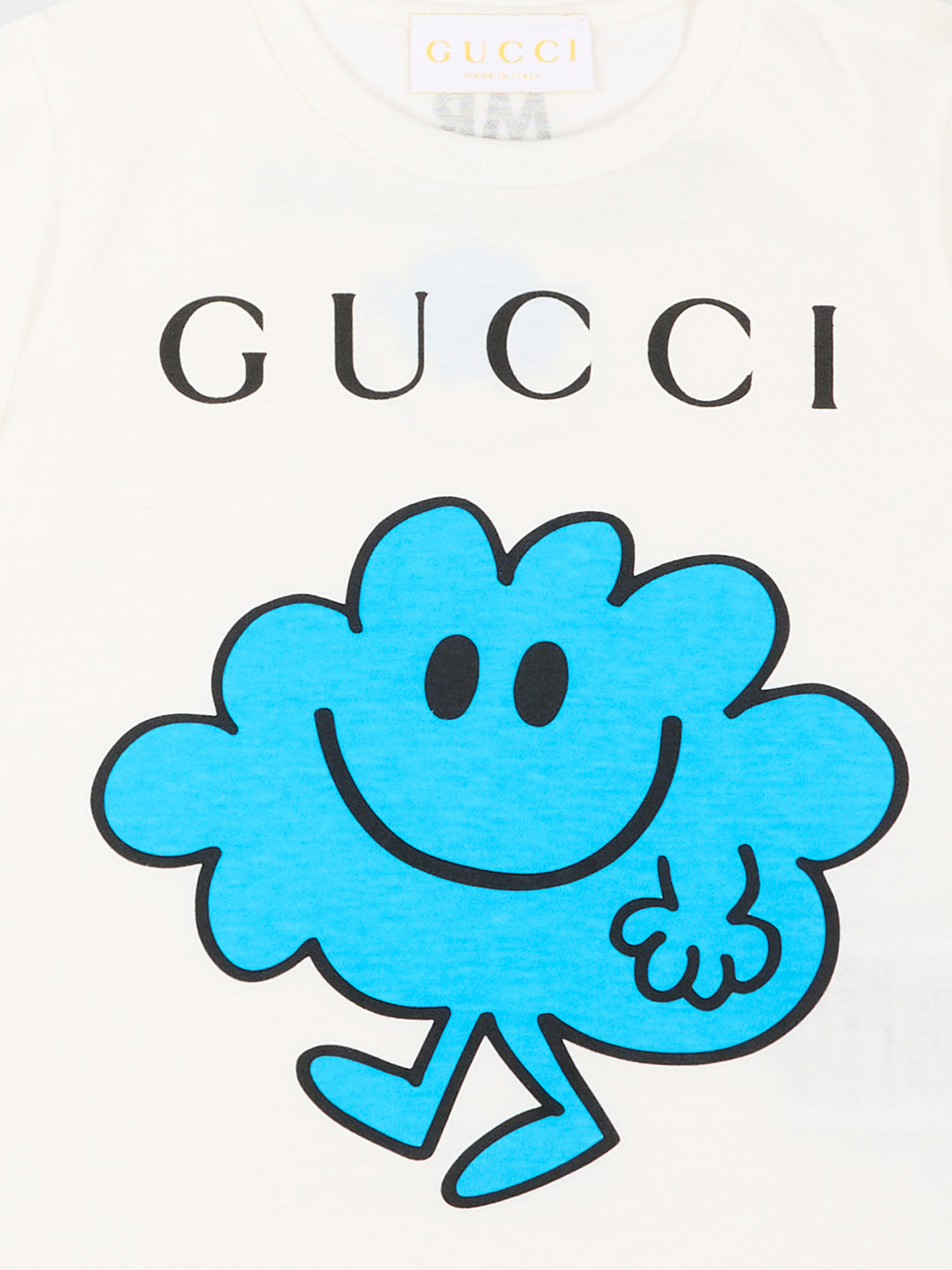 T-Shirt bianca per neonati con stampa,Gucci Kids,834576 XJHPX 9214