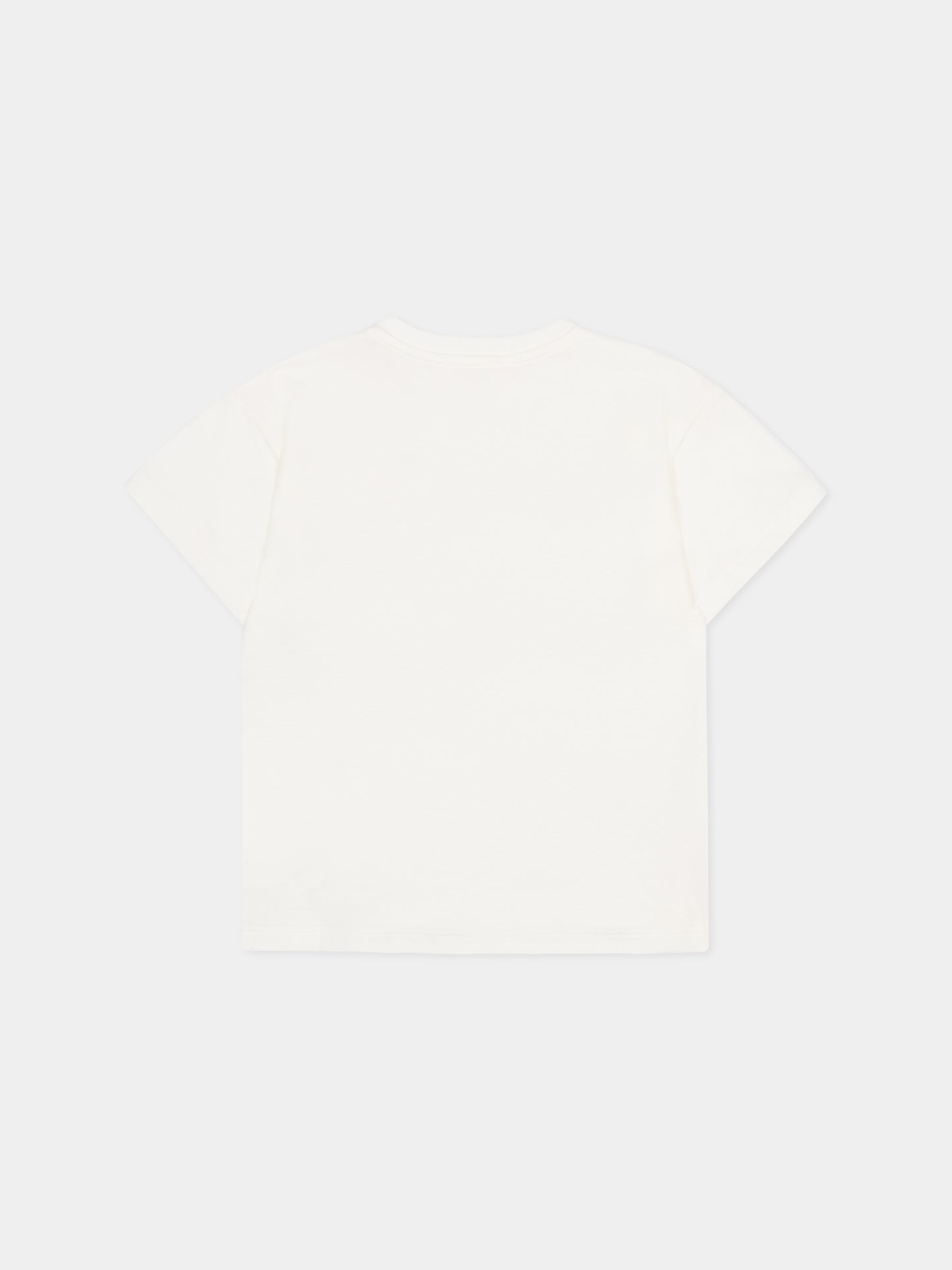 T-shirt bianca per neonati con logo e Mr Strong,Gucci Kids,837171 XJHPW 9214