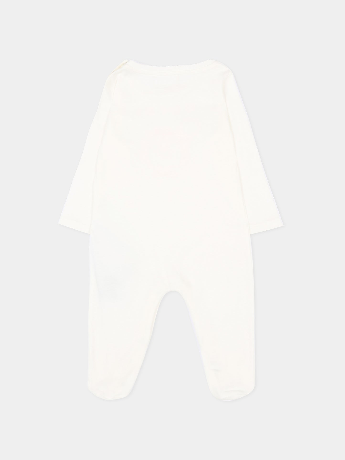 Tutina bianca per neonata con stampa party,Gucci Kids,855549 XJHPJ 9214