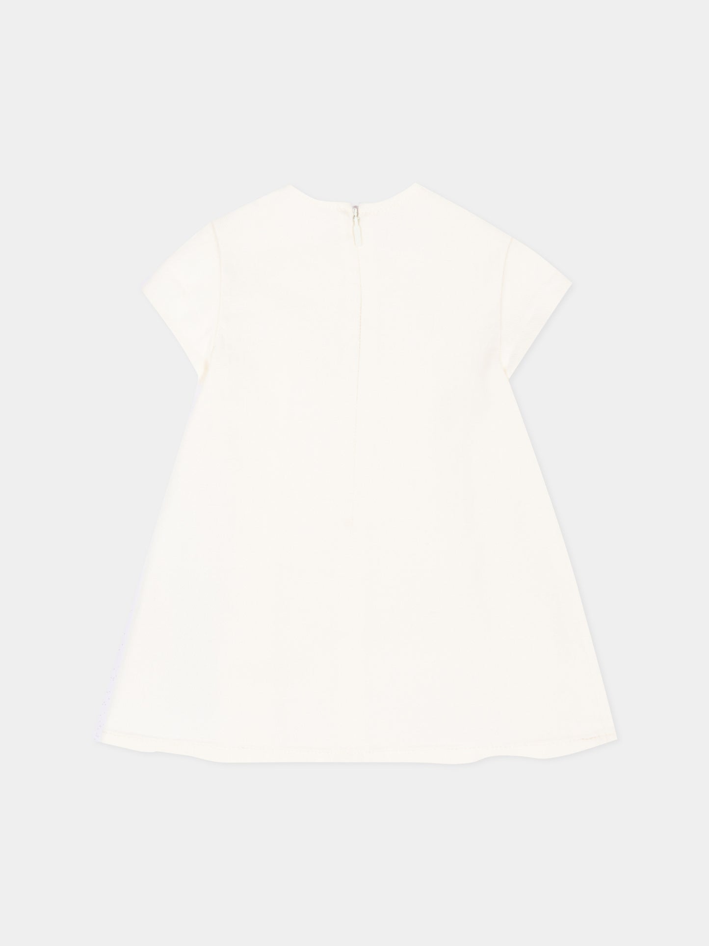 Abito bianco per neonata con nastro Web,Gucci Kids,840353 XDDFB 9692