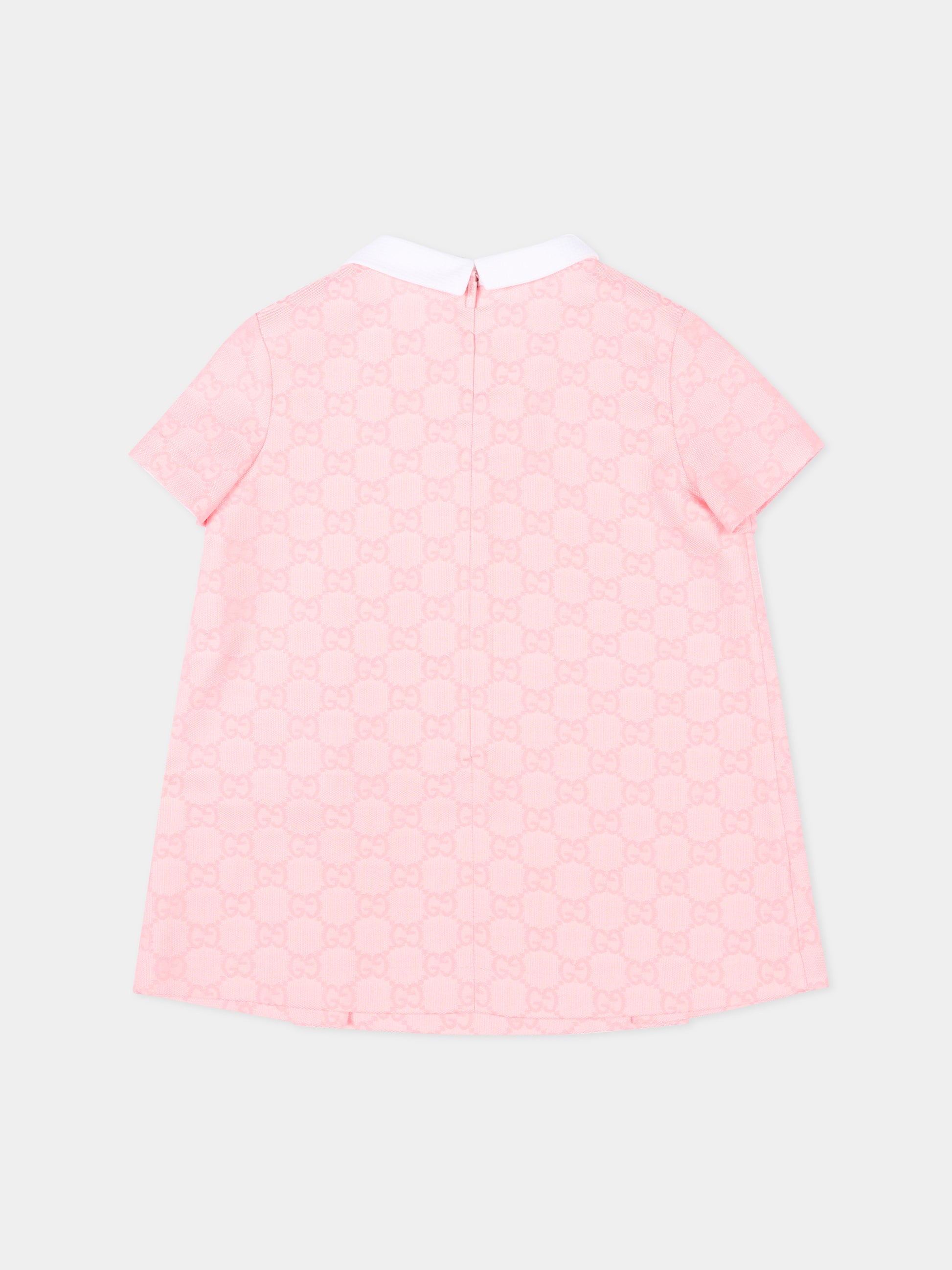Abito rosa con monogram per neonata,Gucci Kids,857351 XWA7H 5753