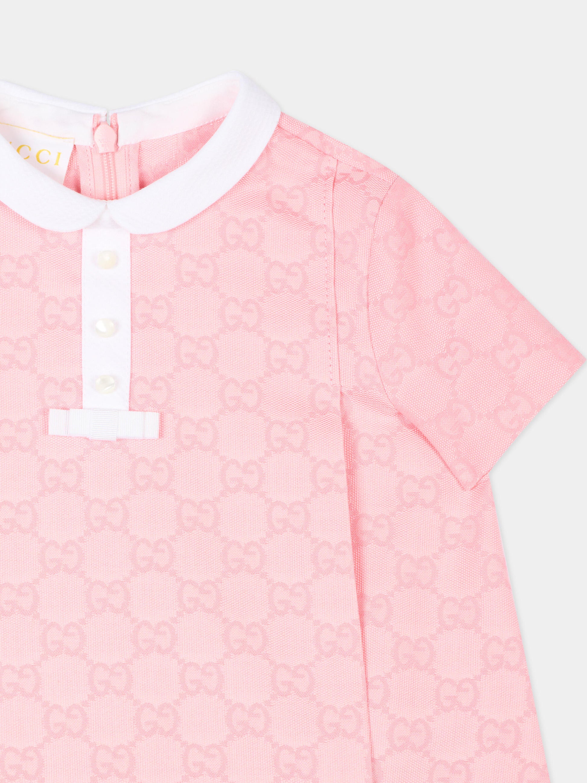 Abito rosa con monogram per neonata,Gucci Kids,857351 XWA7H 5753