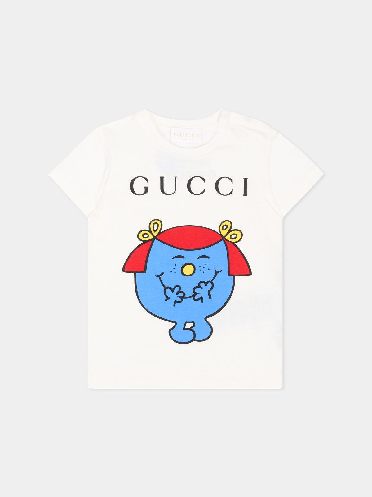T-shirt bianca per neonata con stampa,Gucci Kids,834639 XJHRF 9214