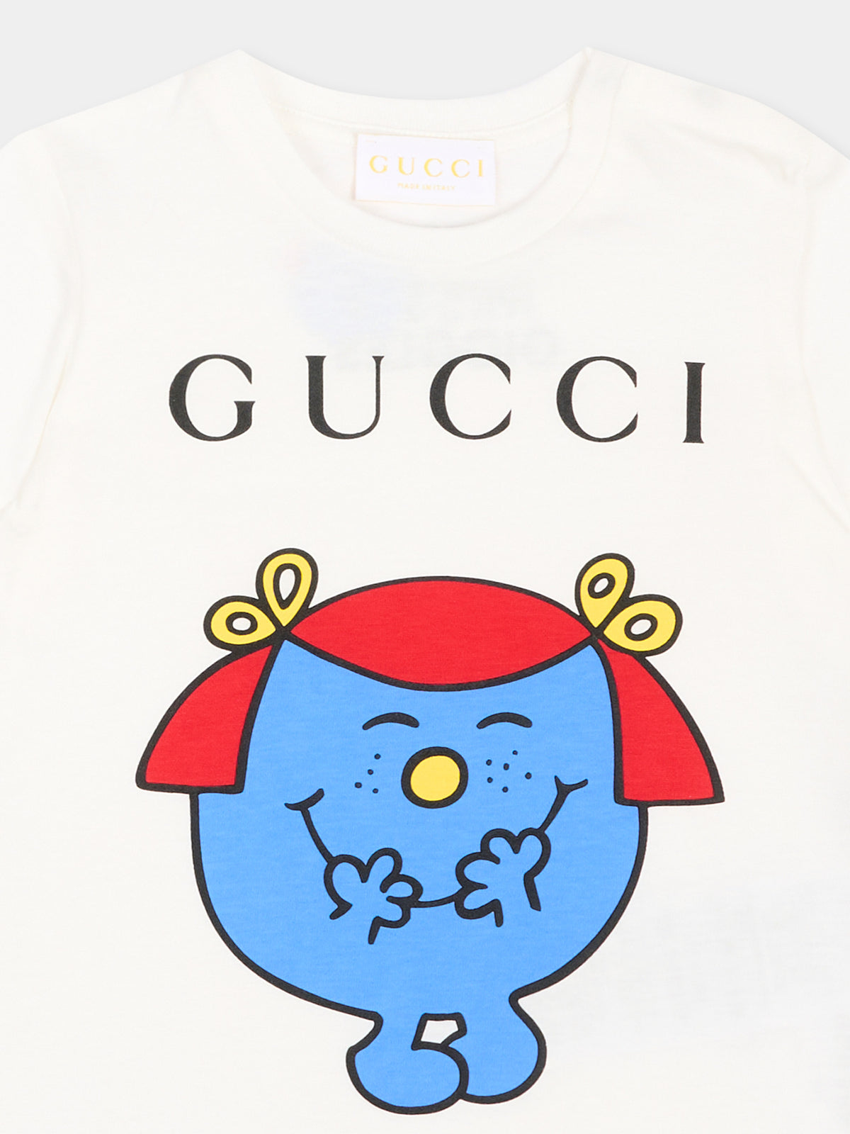 T-shirt bianca per neonata con stampa,Gucci Kids,834639 XJHRF 9214