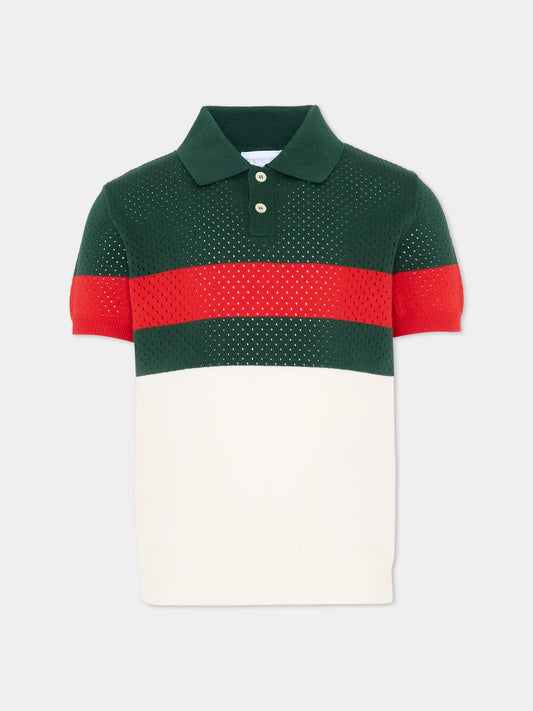 Polo multicolor per bambino a righe