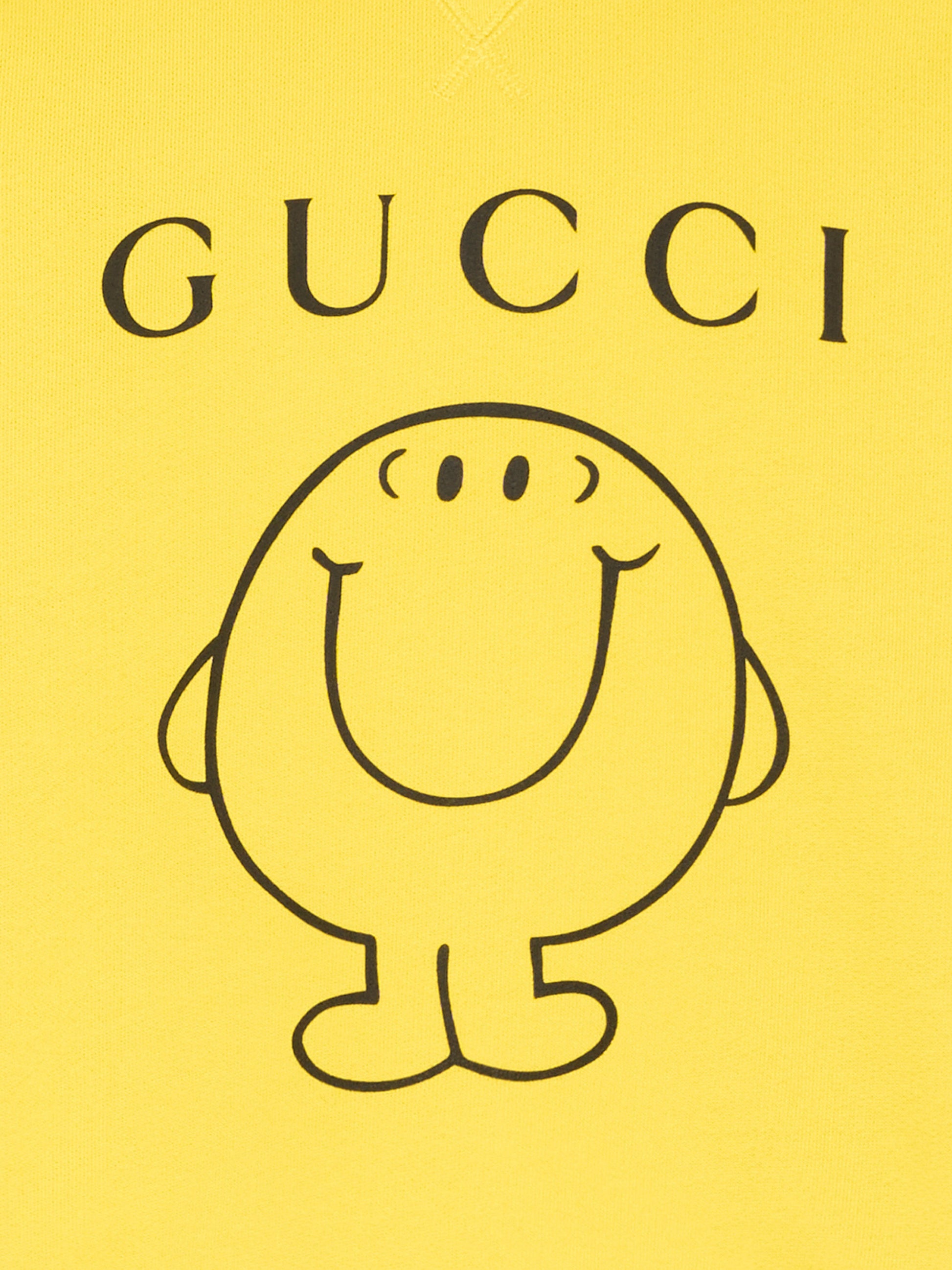 Felpa gialla per bambini con Mr. Happy,Gucci Kids,855554 XJHPF 7005