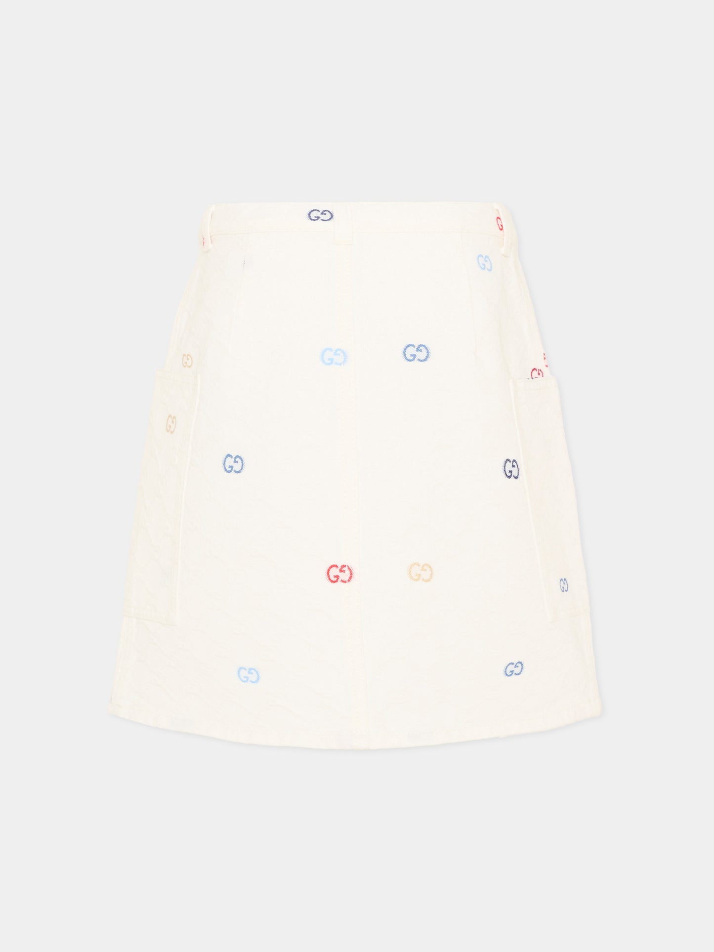 Gonna avorio per bambina con monogramma GG,Gucci Kids,856226 XDDFC 9066