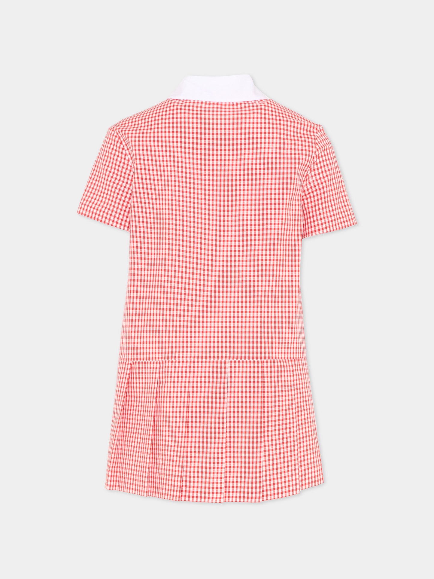 Vestito rosso vichy per bambina con Mr. Happy,Gucci Kids,849619 XWA8N 6312